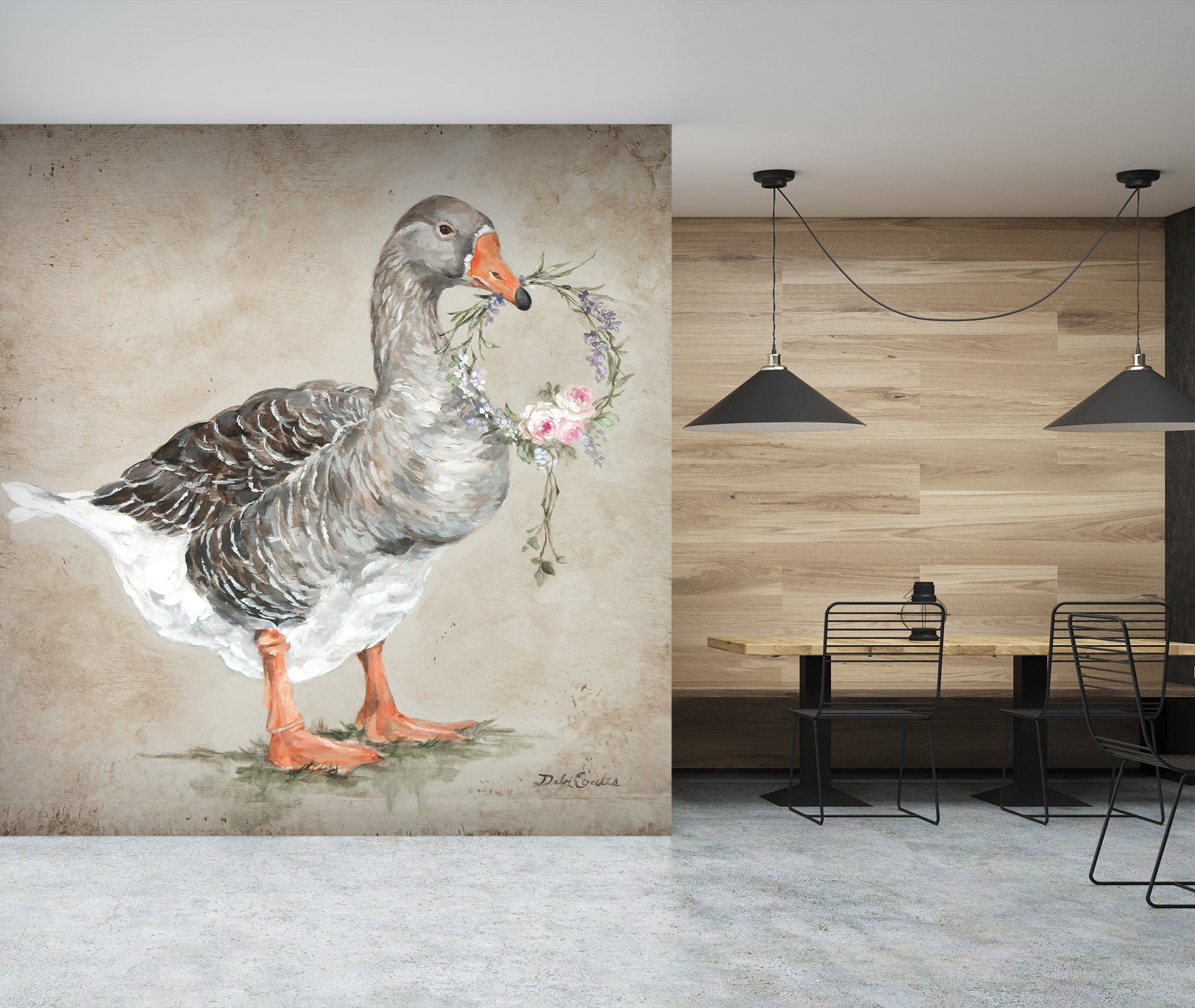 3D Wreath Goose 3169 Debi Coules Wall Mural Wall Murals