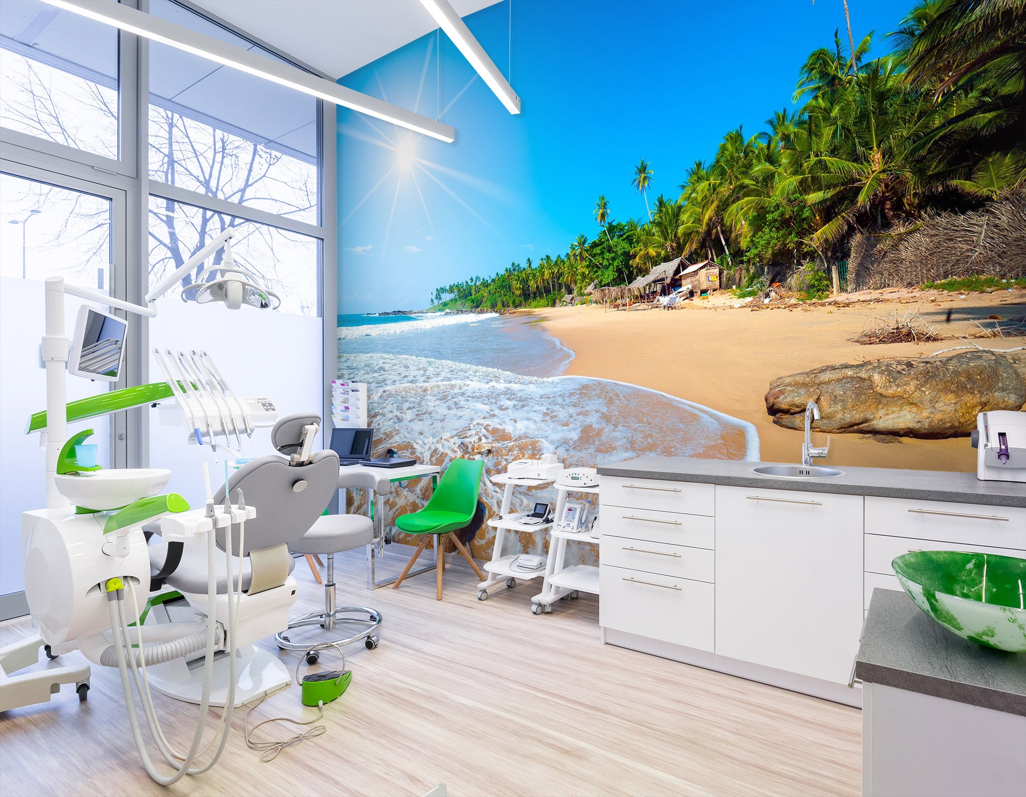 3D Tropical Beach 340 Wall Murals