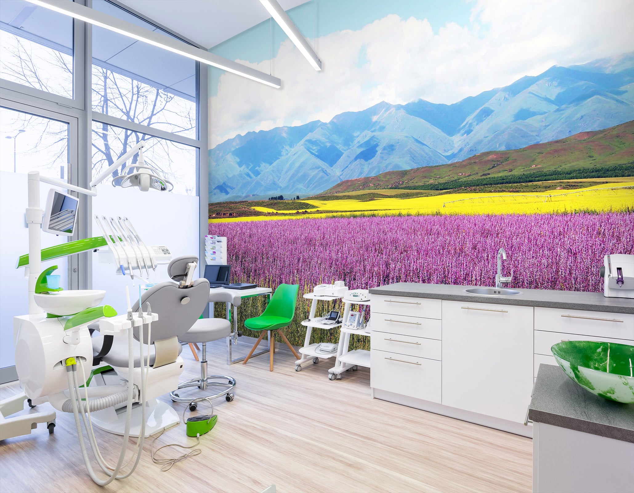 3D Mountain Lavender 315 Wall Murals