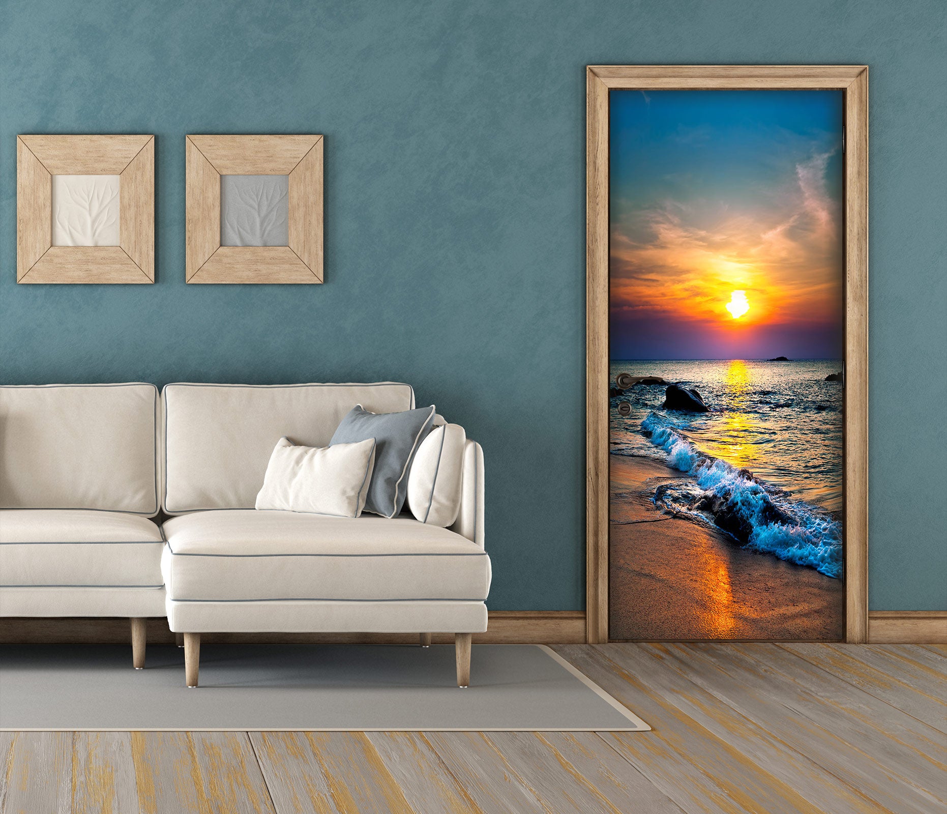 3D Seaside Sun 24086 Door Mural