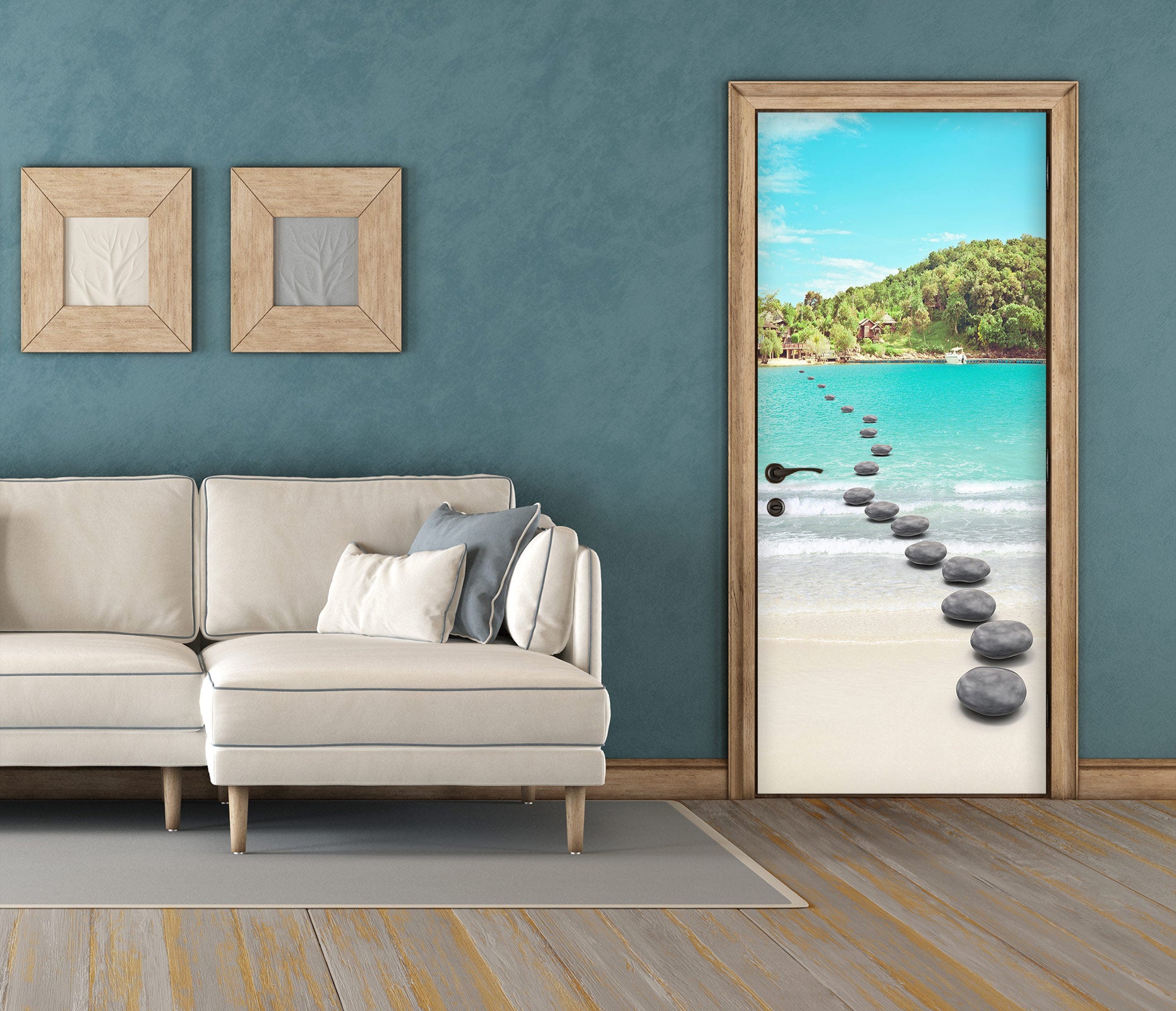 3D Seaside Stone 24058 Door Mural