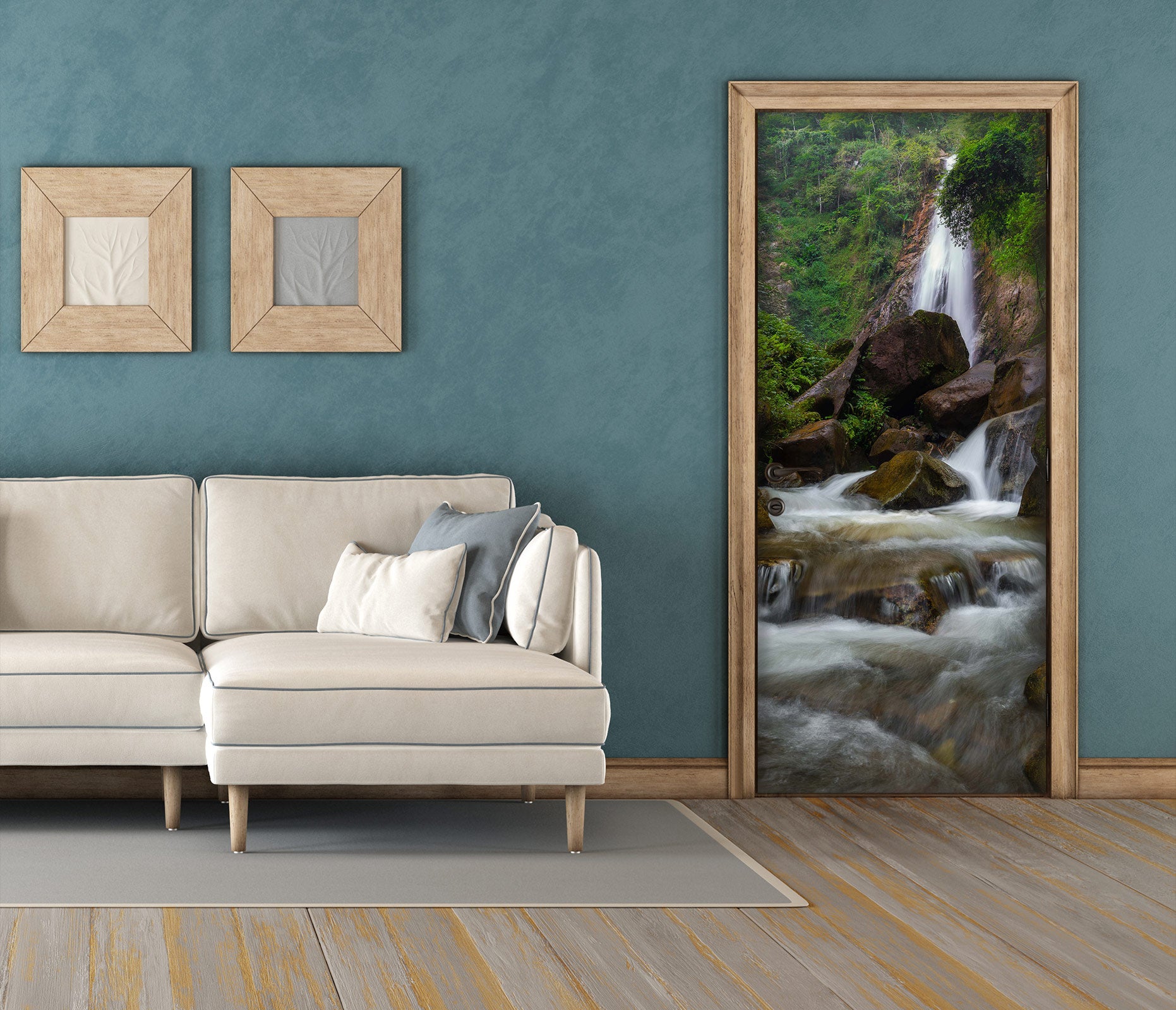 3D Mountain Stones 207 Door Mural