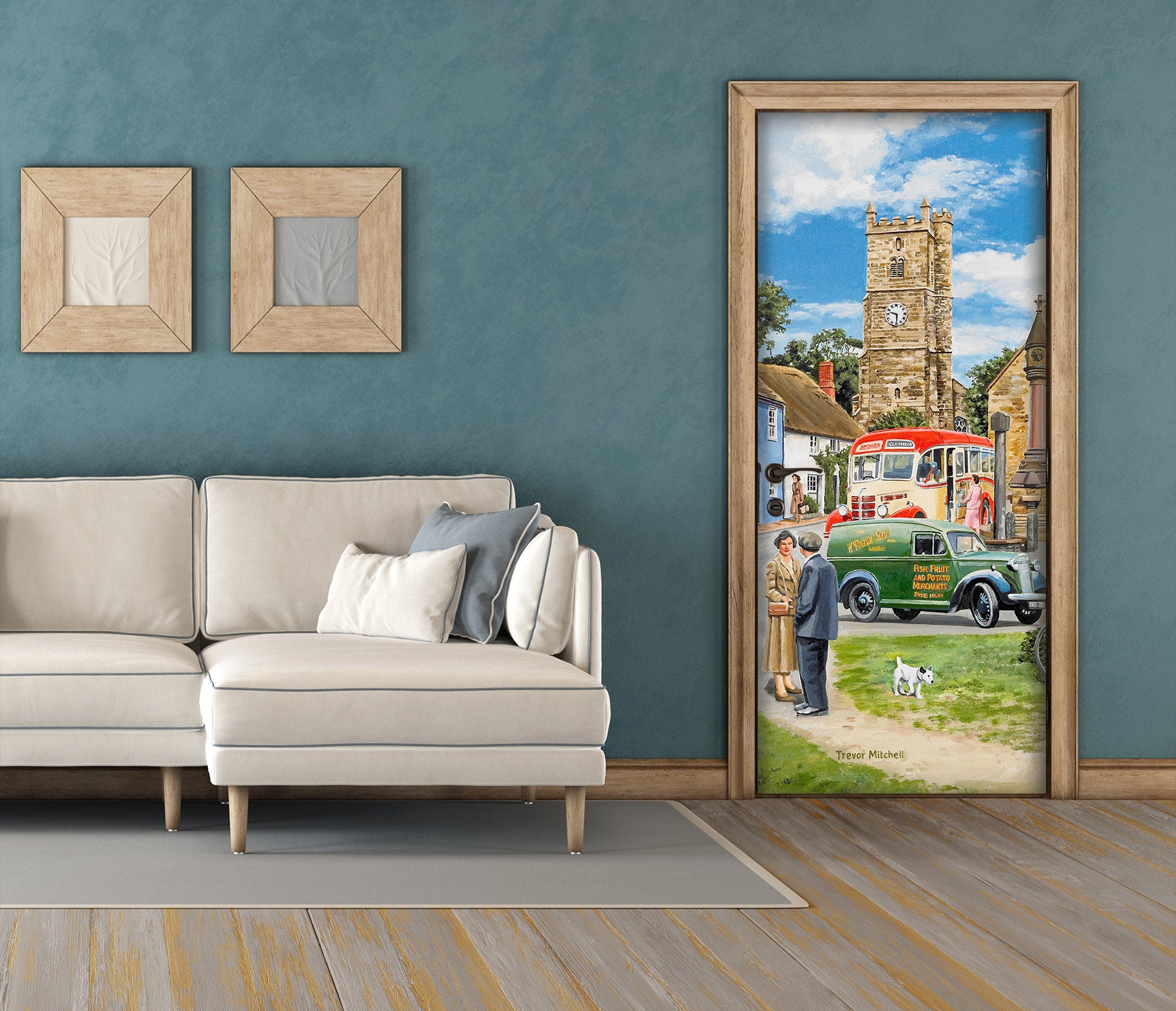 3D Lawn Car Traveler 10383 Trevor Mitchell Door Mural