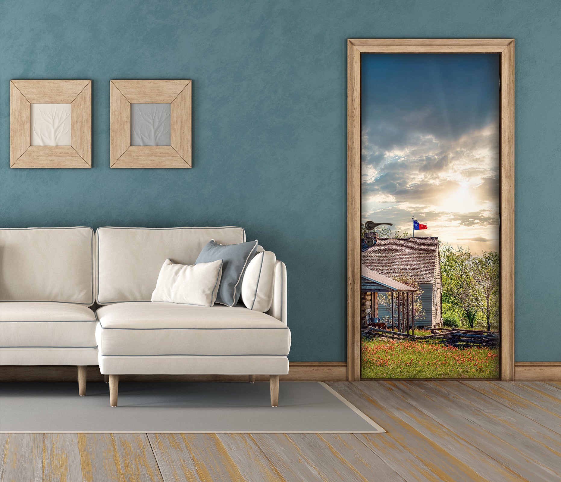 3D Sky Lawn House 10846 Beth Sheridan Door Mural