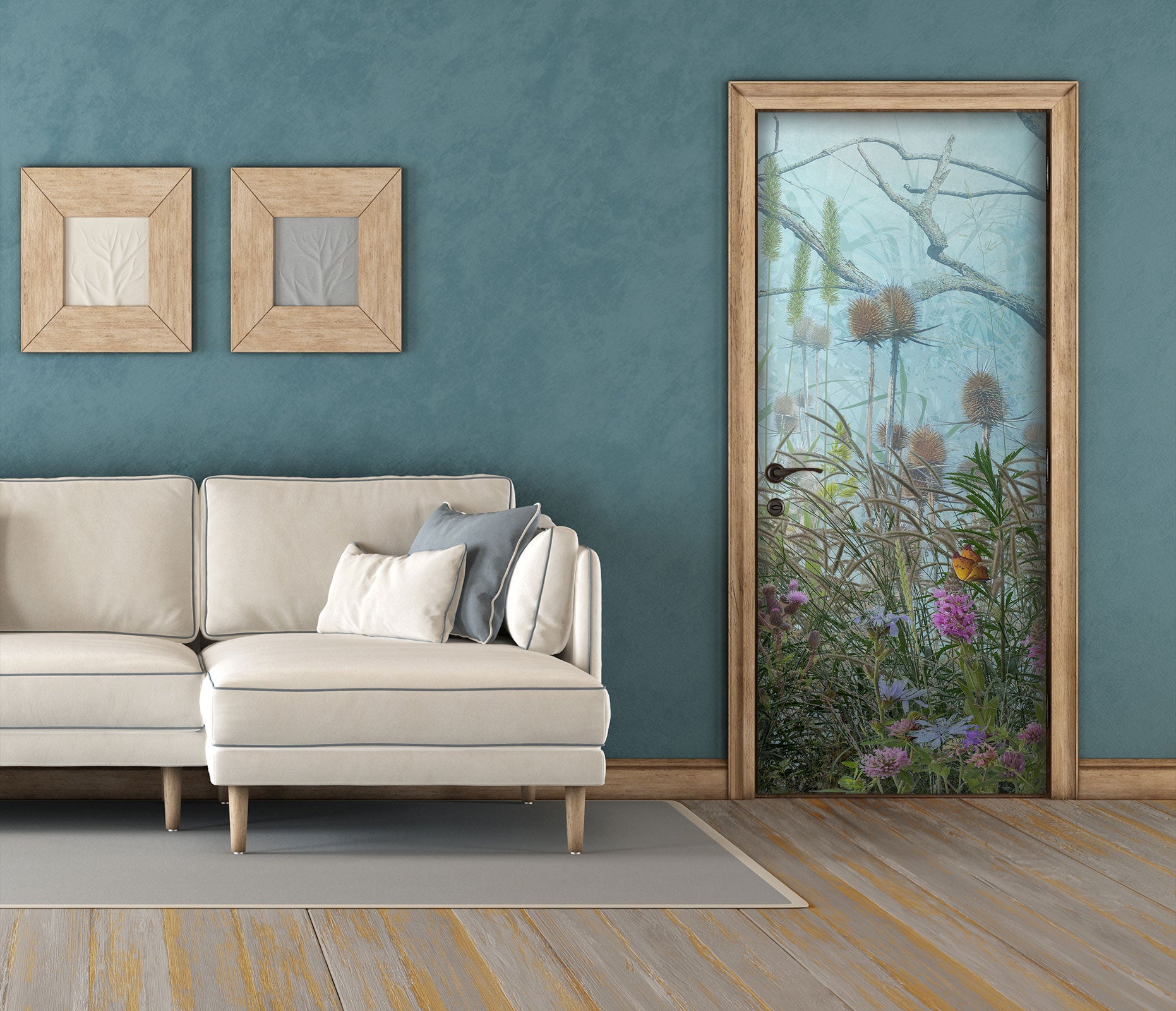 3D Flowers Plants Clump 107185 Beth Sheridan Door Mural