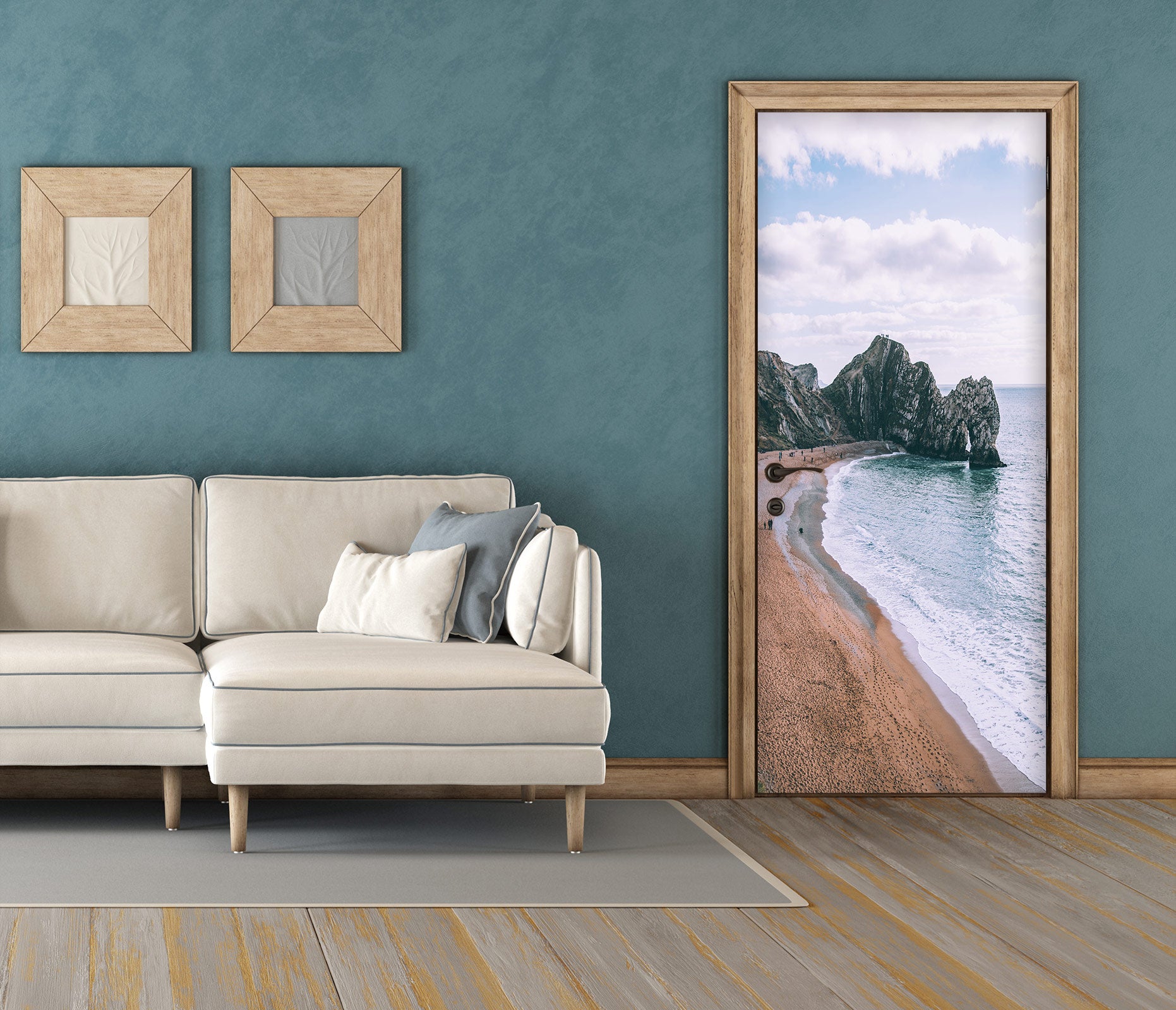 3D Forest Sea 249 Door Mural