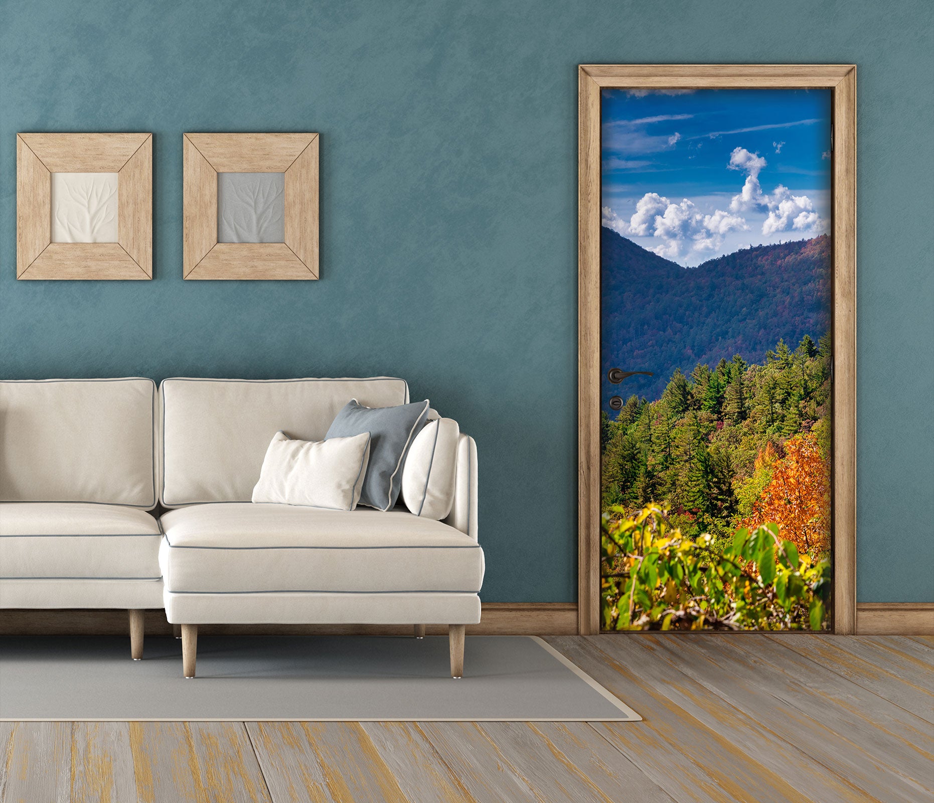 3D Mountains Trees 10838 Beth Sheridan Door Mural