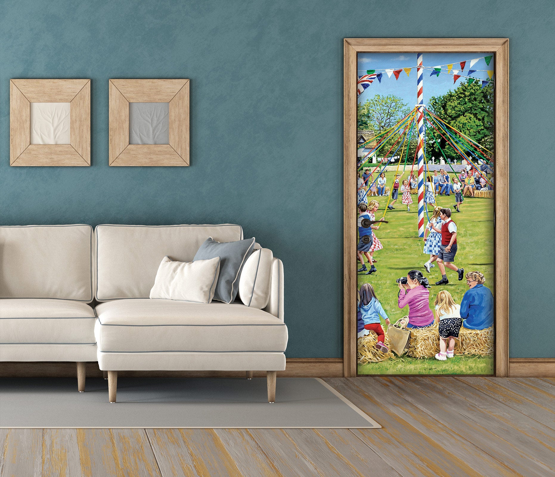 3D Lawn Kids Playing 10396 Trevor Mitchell Door Mural