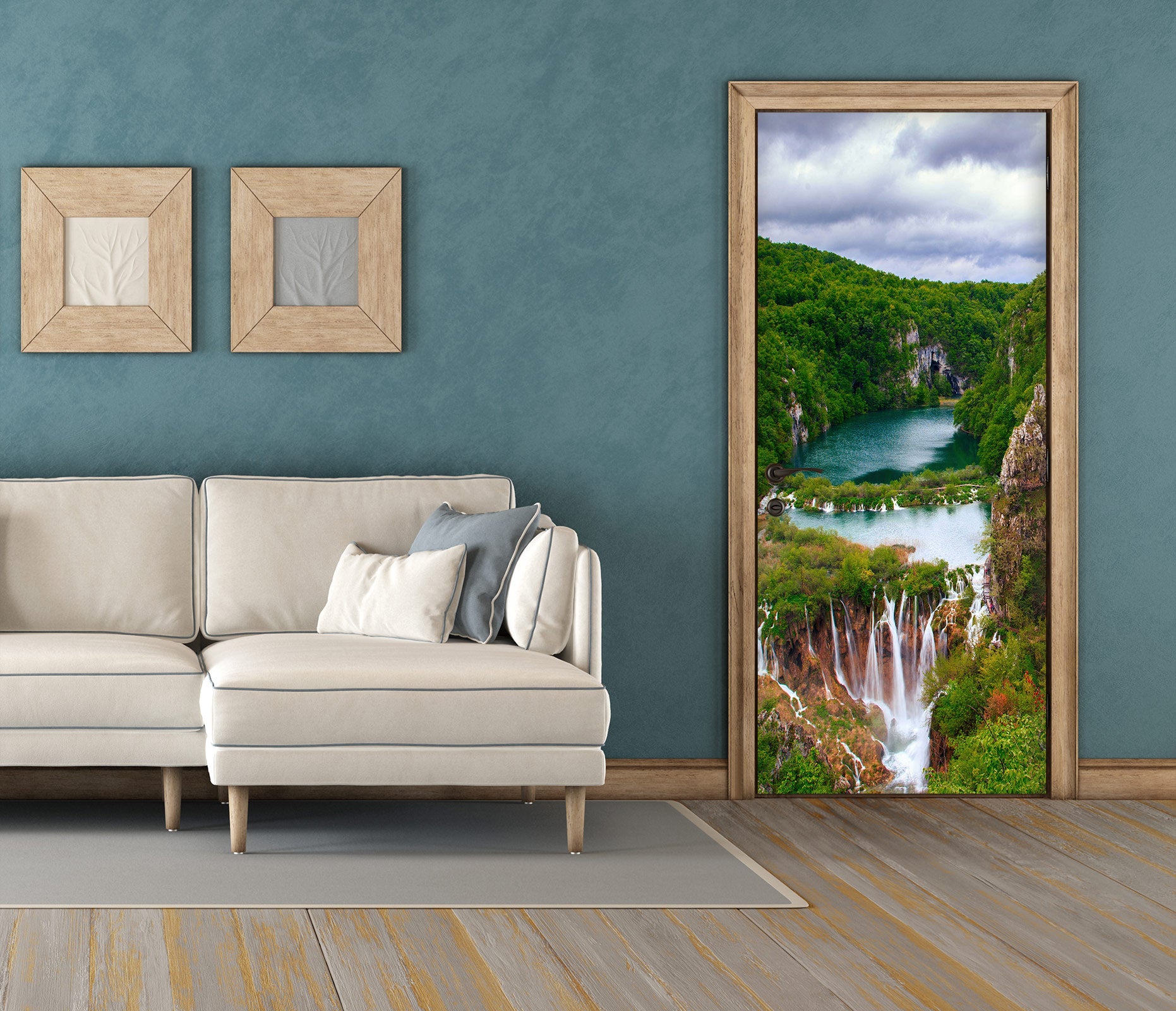 3D Mountain Stream 23198 Door Mural