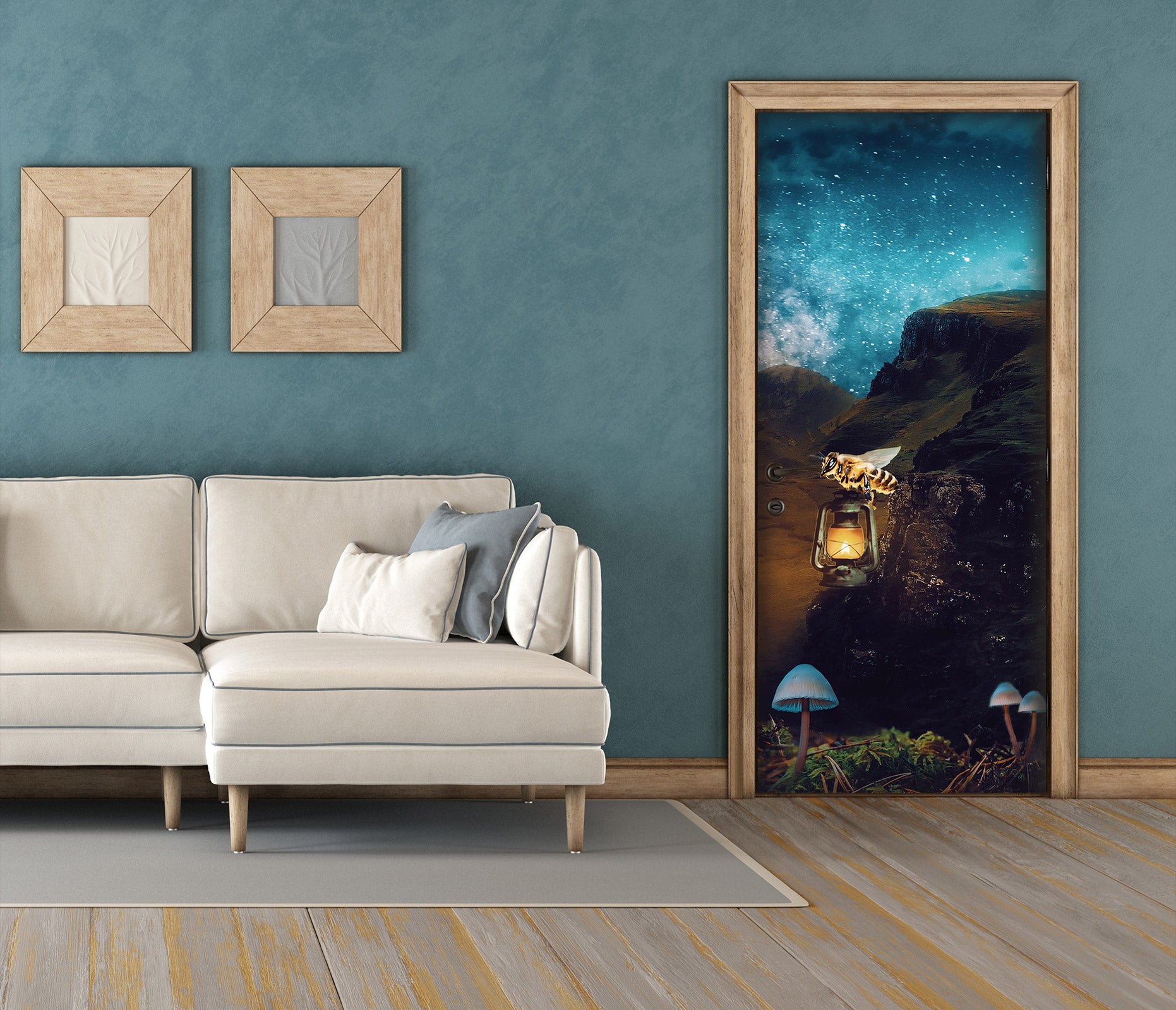 3D Starry Light Mushroom 107192 Beth Sheridan Door Mural