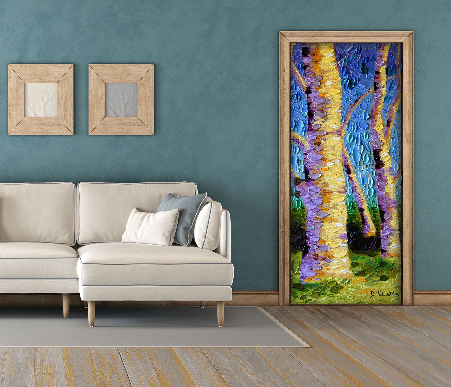 3D Tree Grass Pattern 11311 Dena Tollefson Door Mural