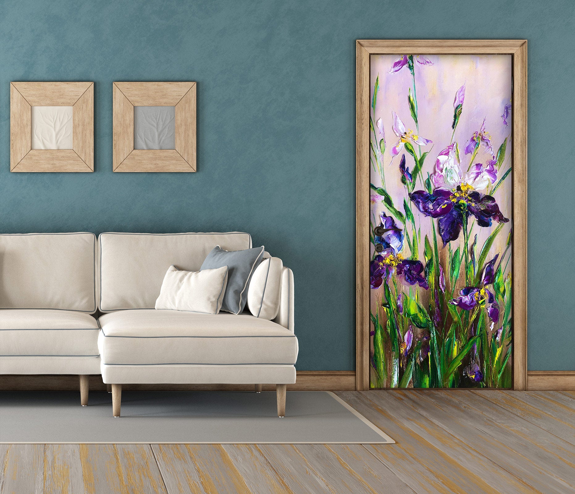 3D Purple Petal 3147 Skromova Marina Door Mural