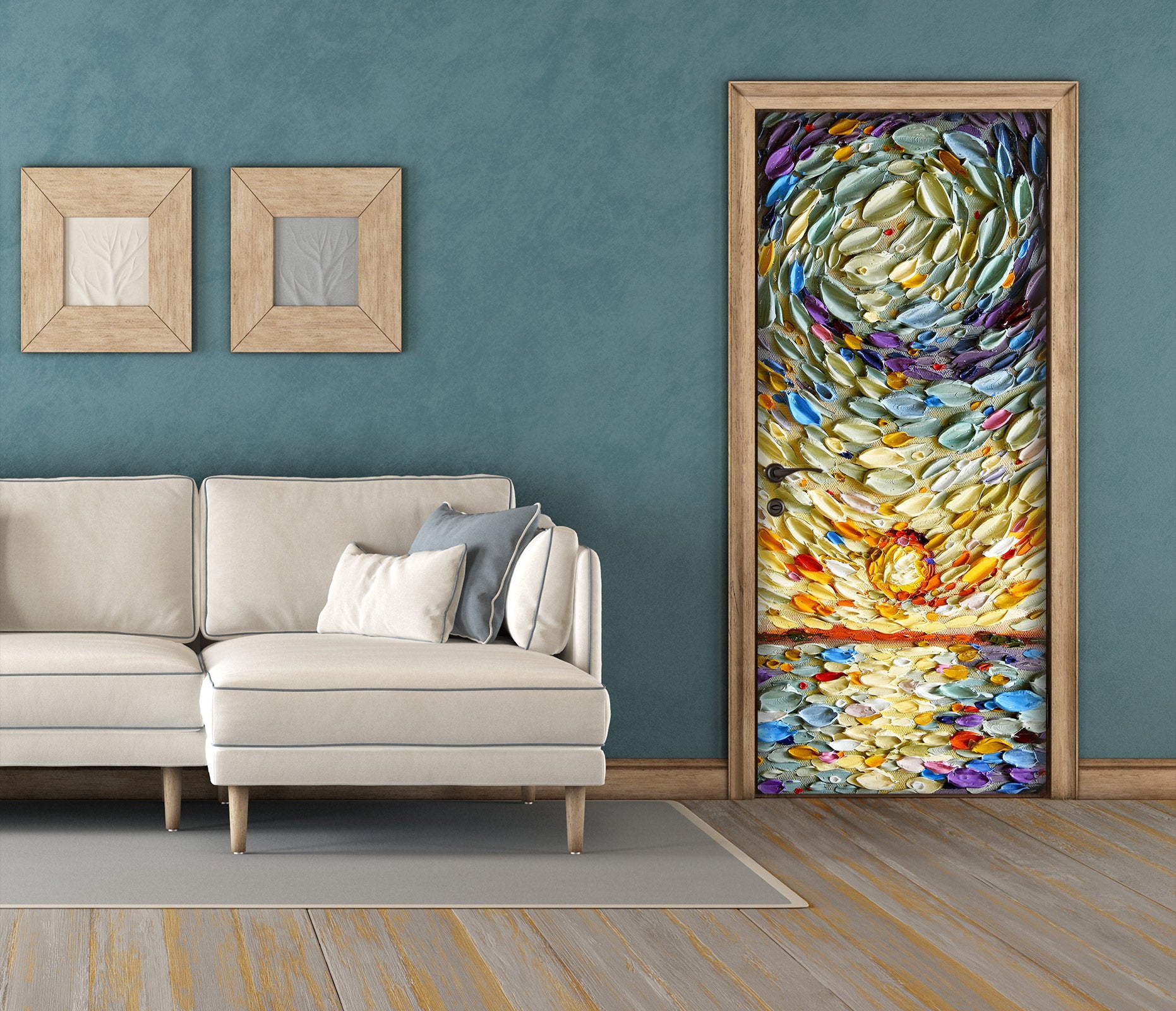 3D Sunset Pattern 112220 Dena Tollefson Door Mural