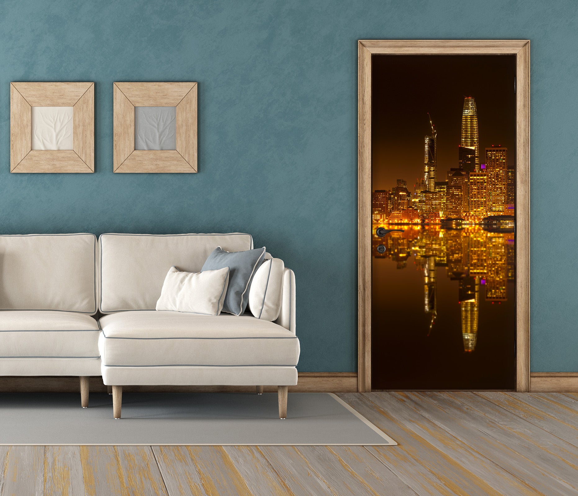 3D Golden High Building Shadow 119118 Marco Carmassi Door Mural