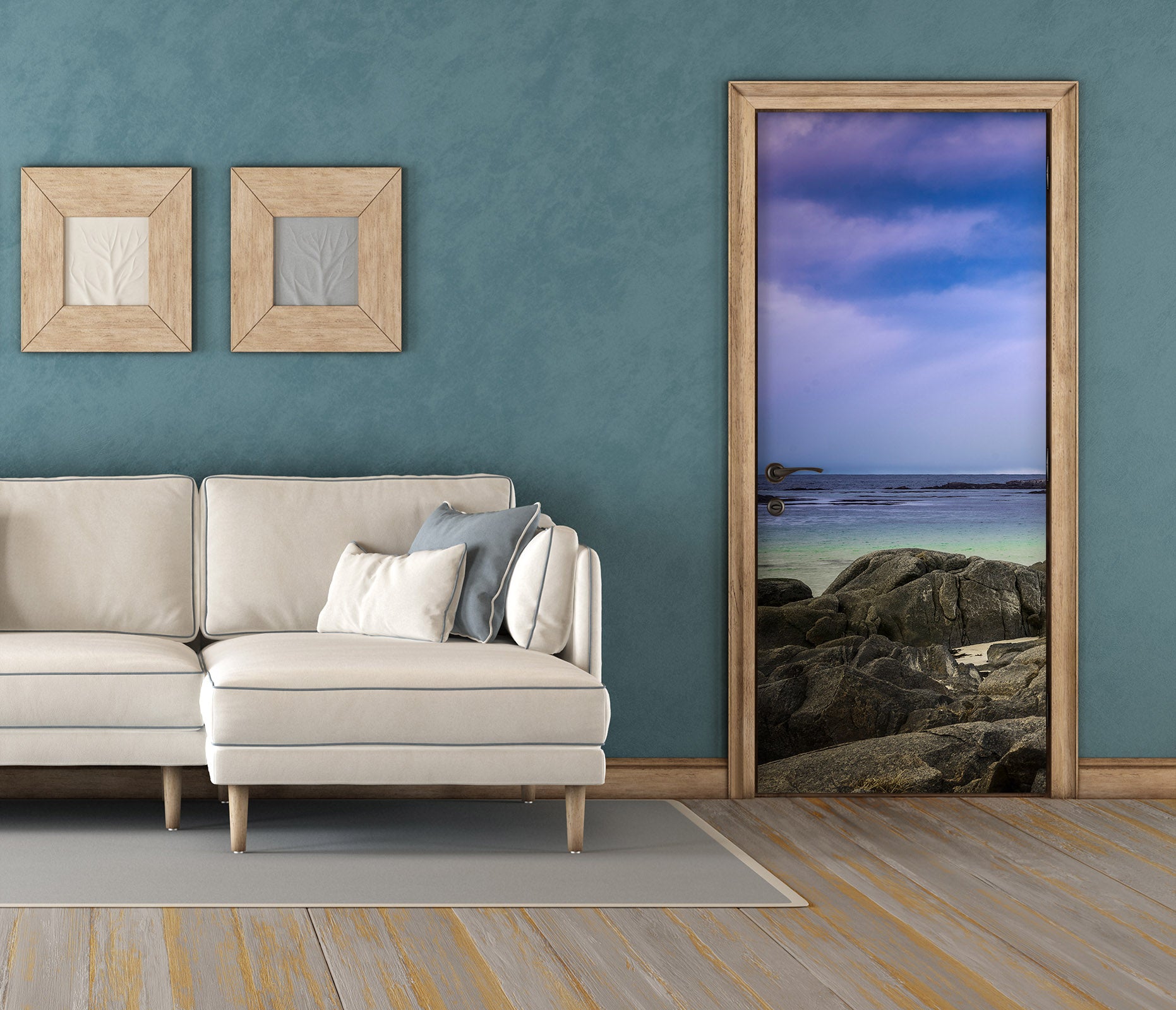 3D Seaside Stones 11592 Marco Carmassi Door Mural