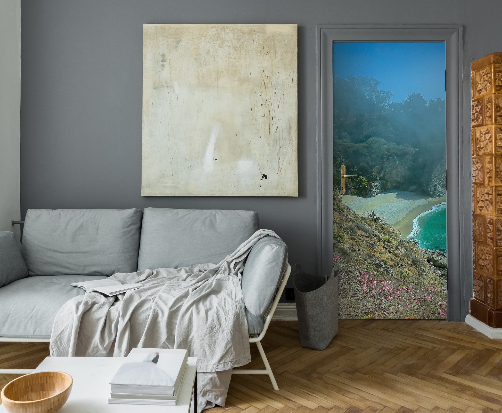 3D Beach Trees 110199 Kathy Barefield Door Mural