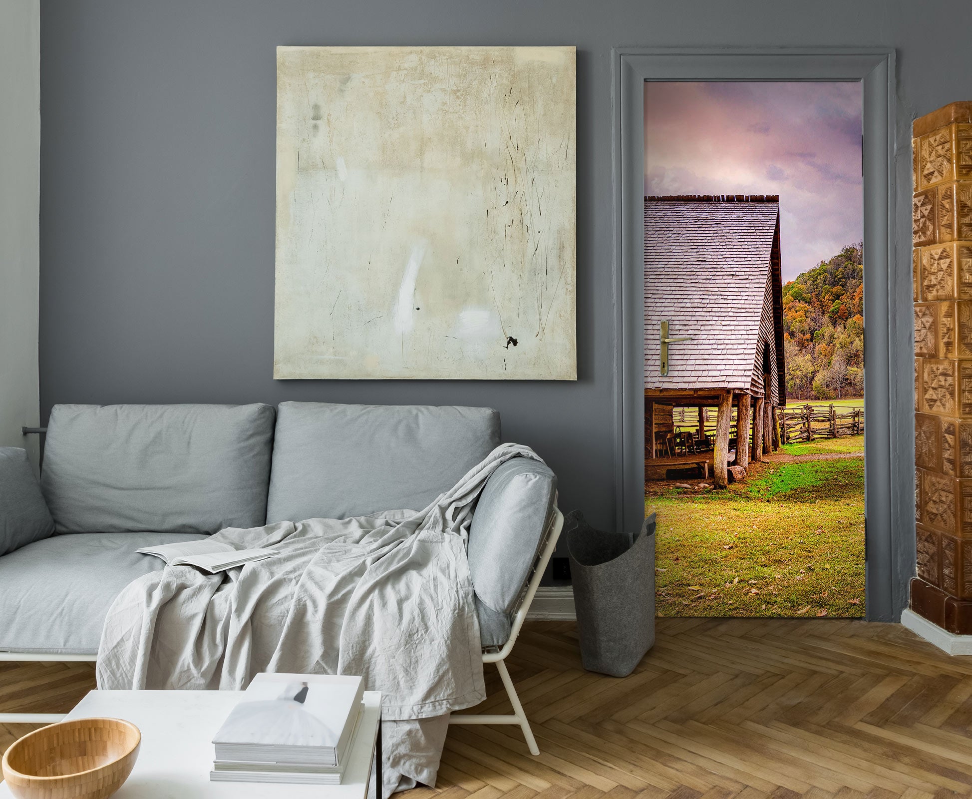 3D Lawn Chalet 107169 Beth Sheridan Door Mural