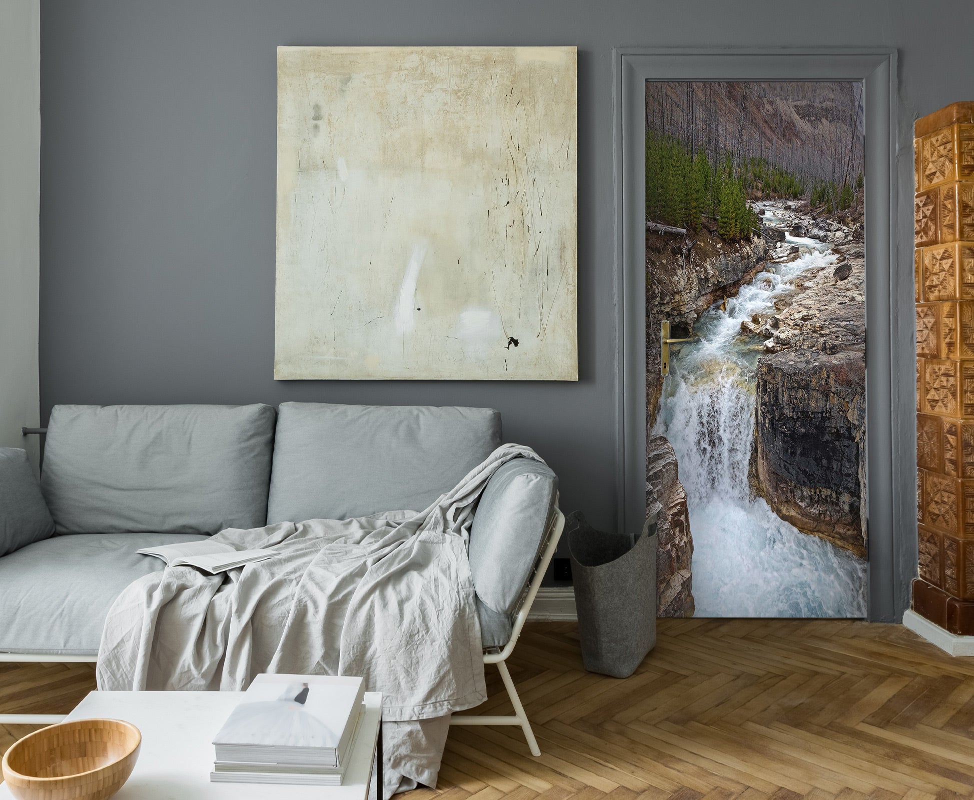 3D Stream Water 24023 Door Mural