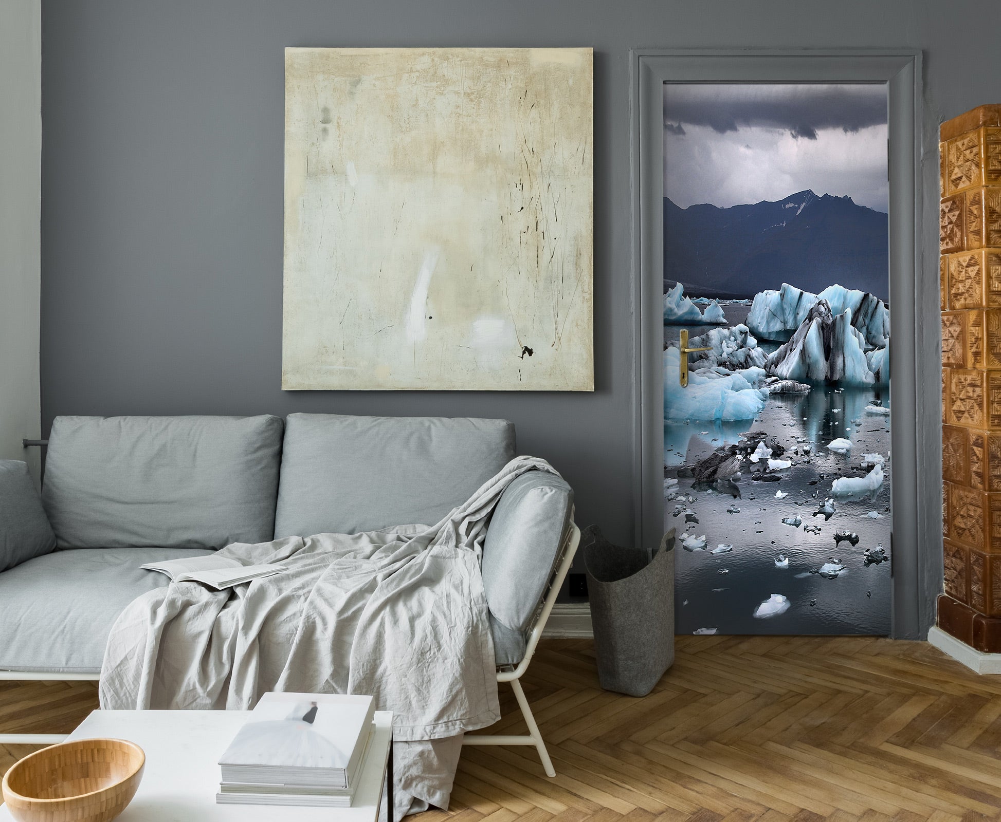 3D Ice Cube 152 Door Mural