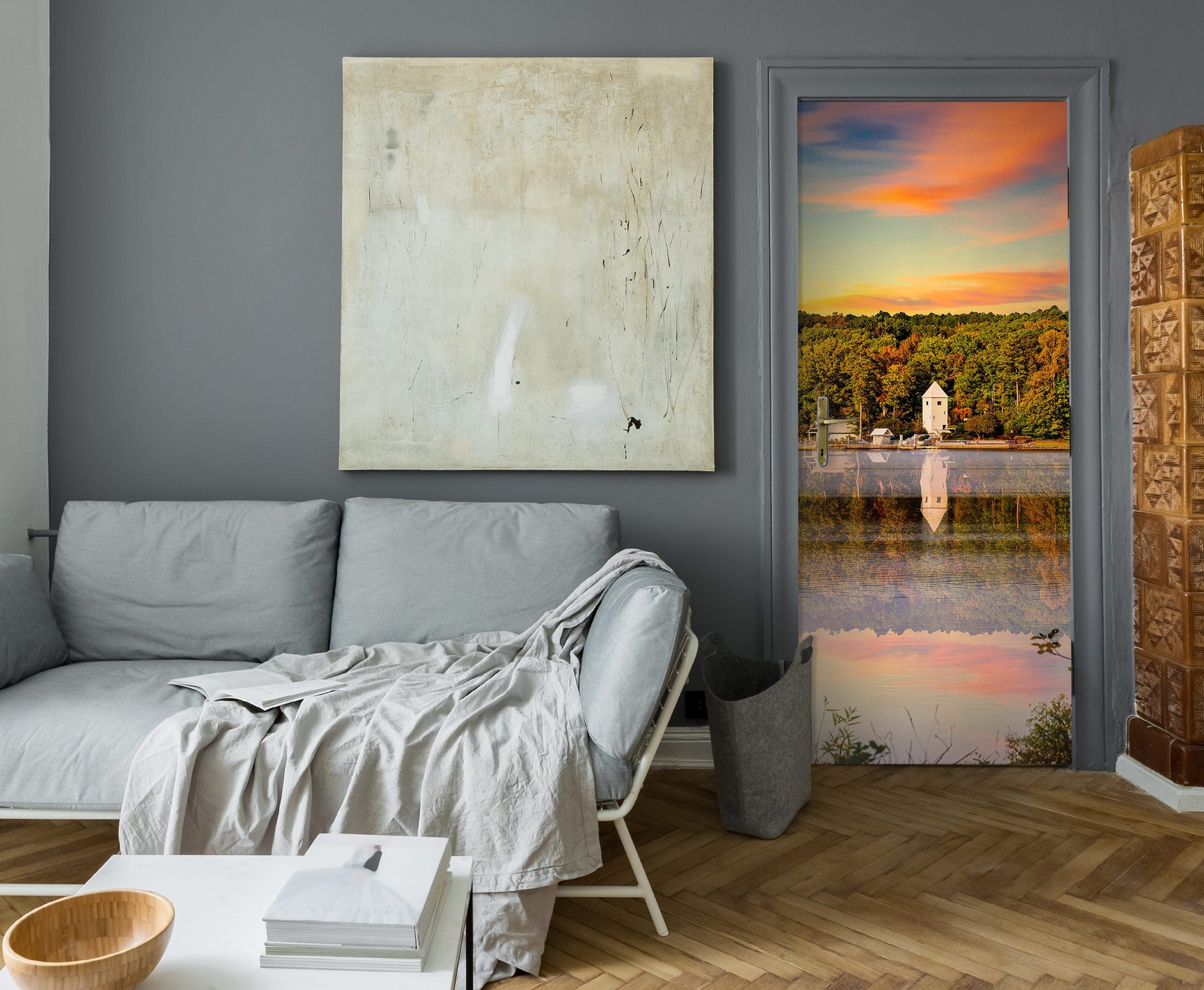 3D Forest Lake 107226 Beth Sheridan Door Mural