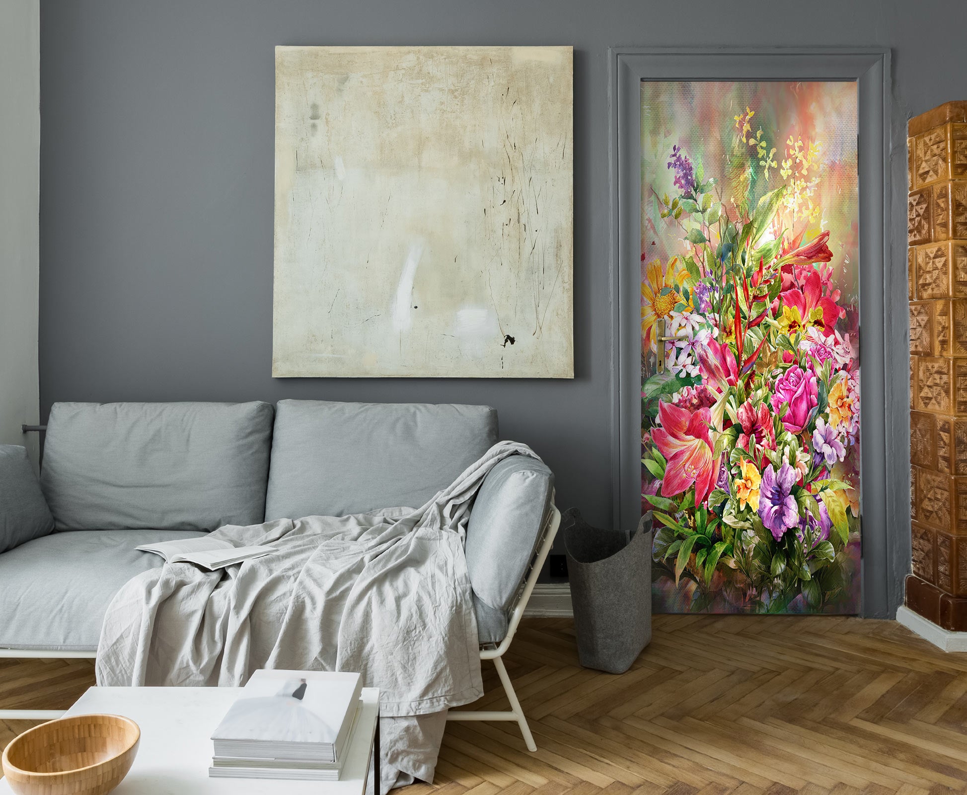 3D Flower Bush 25037 Door Mural