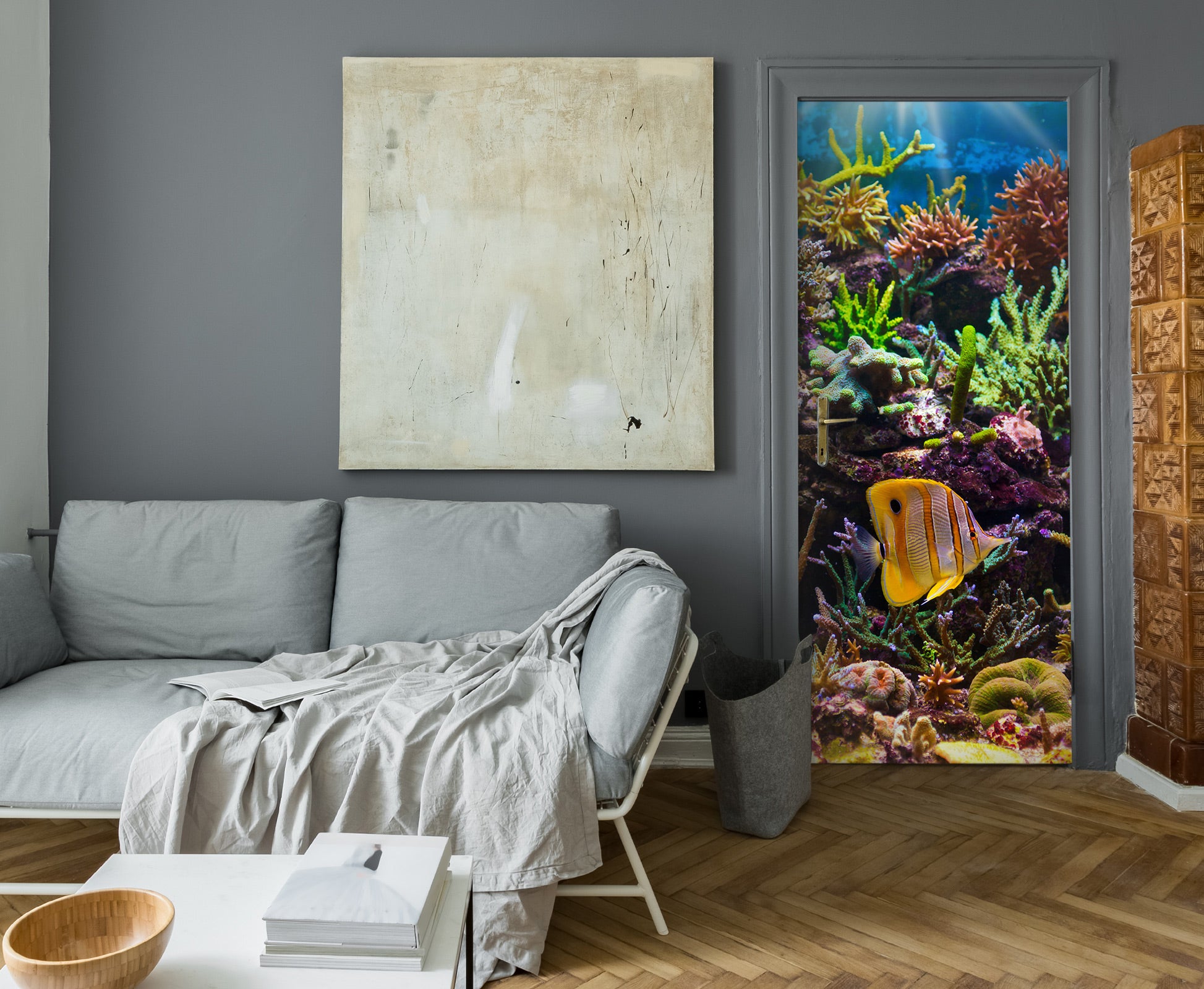 3D Seabed Coral 23191 Door Mural