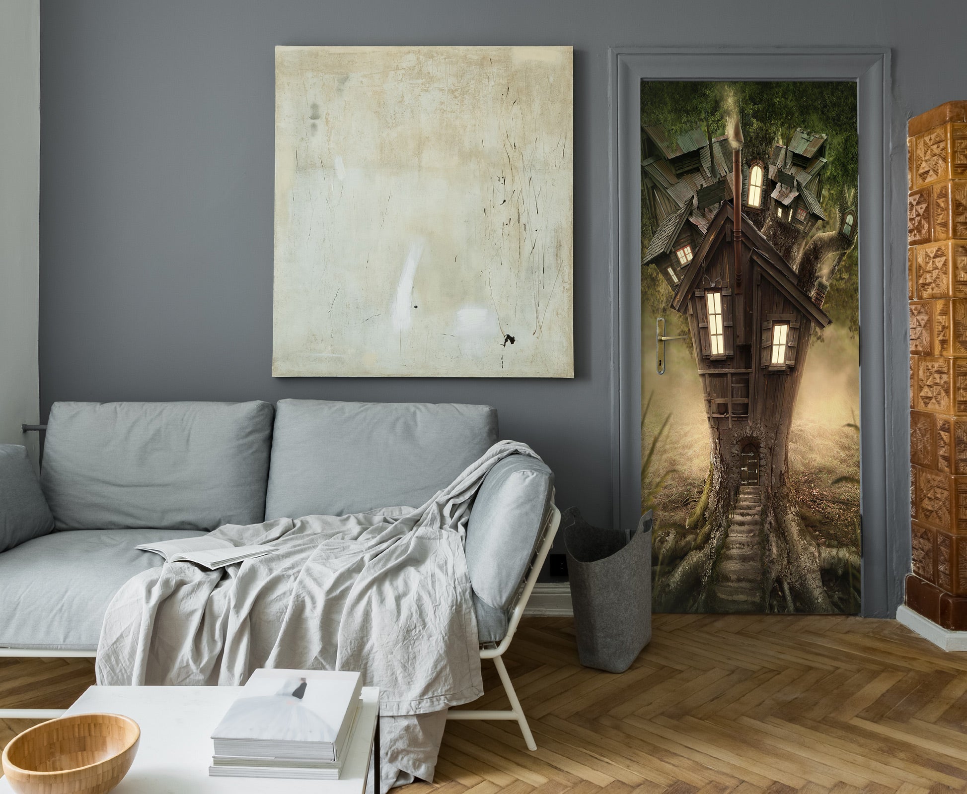 3D Tree House 24054 Door Mural