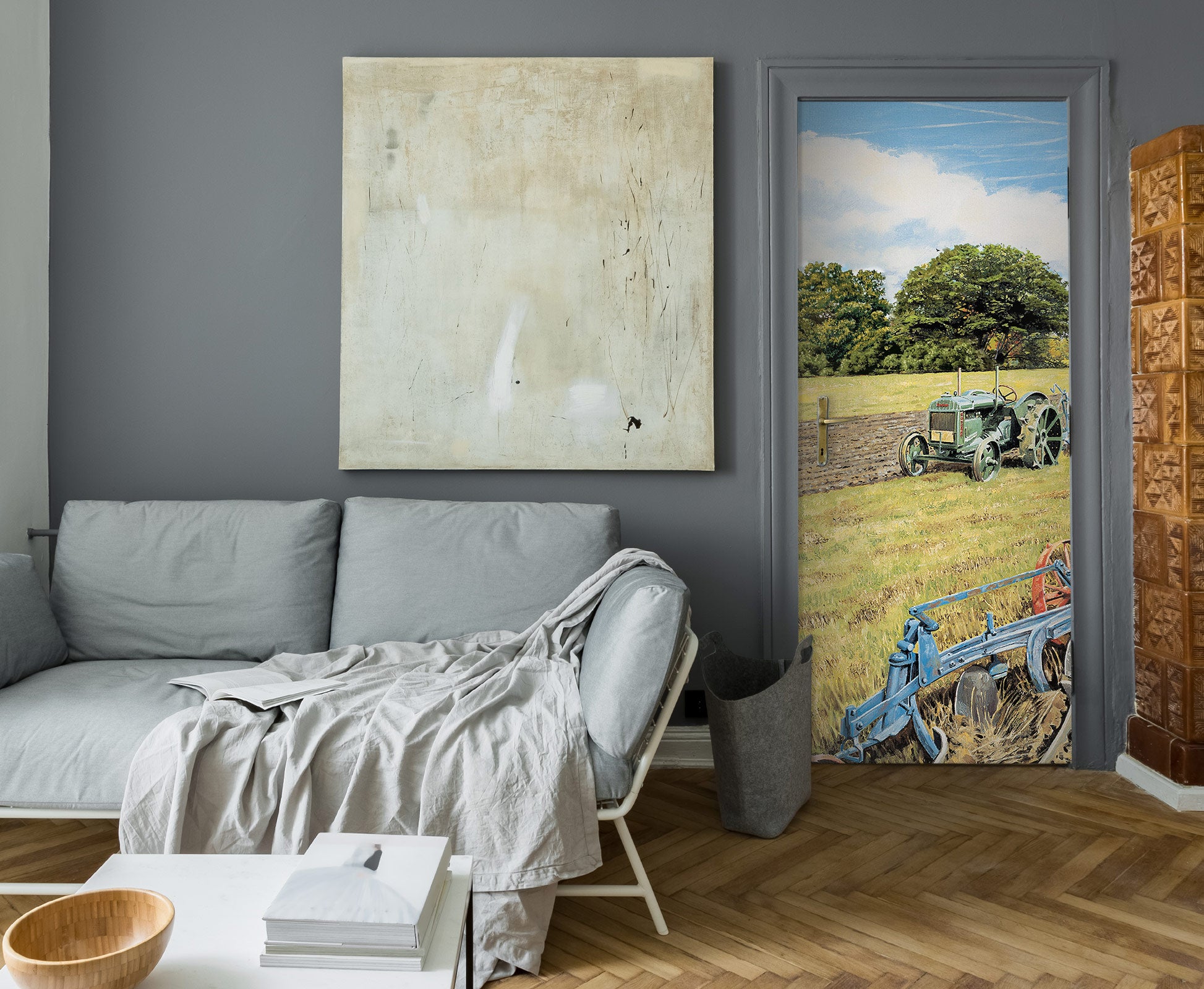 3D Wheat Harvester 103115 Trevor Mitchell Door Mural