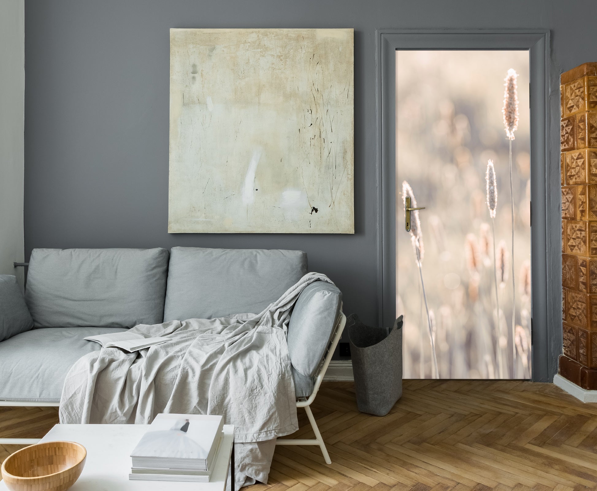 3D Hazy Grass 5071 Assaf Frank Door Mural