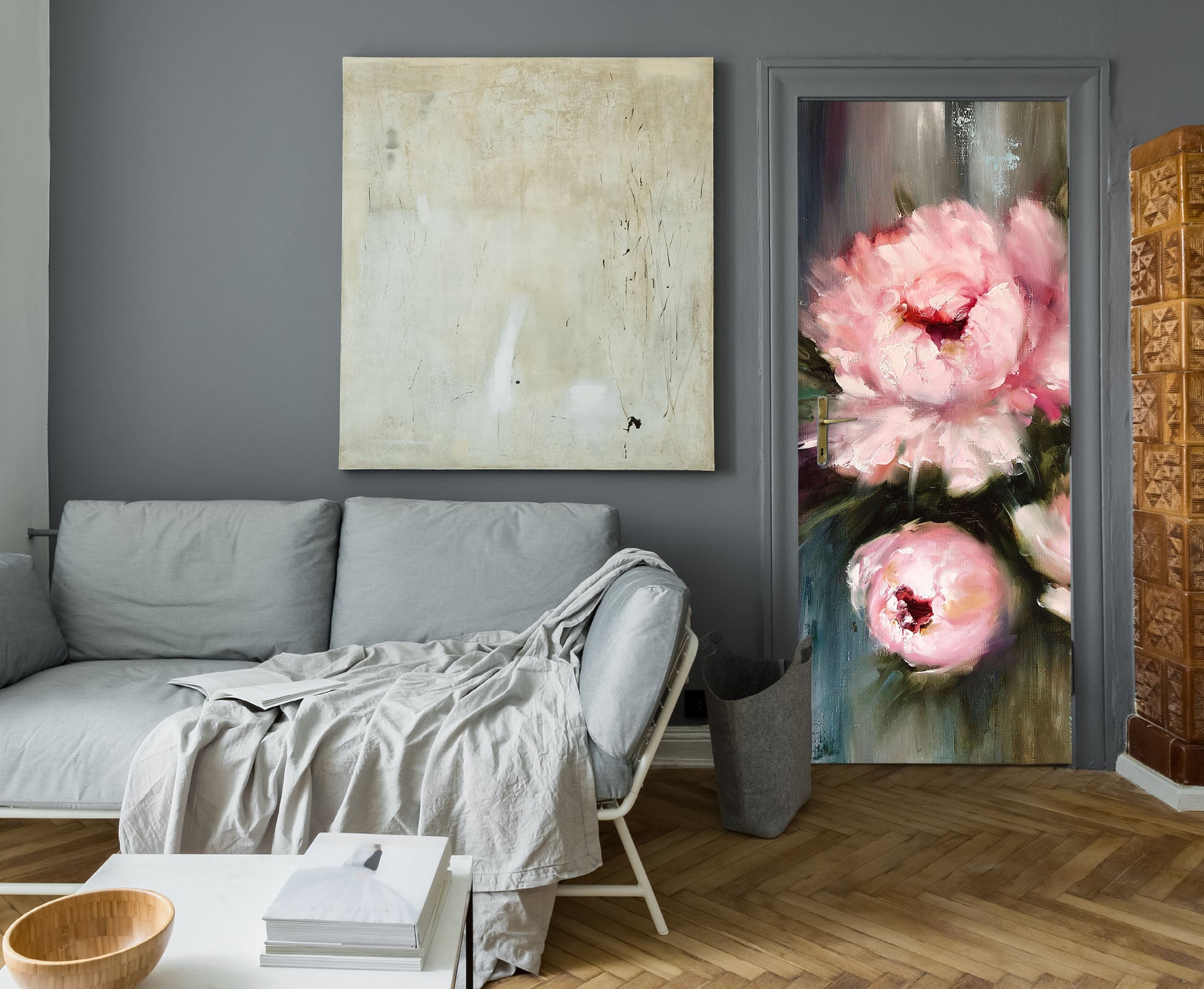 3D Pink Flower 3289 Skromova Marina Door Mural