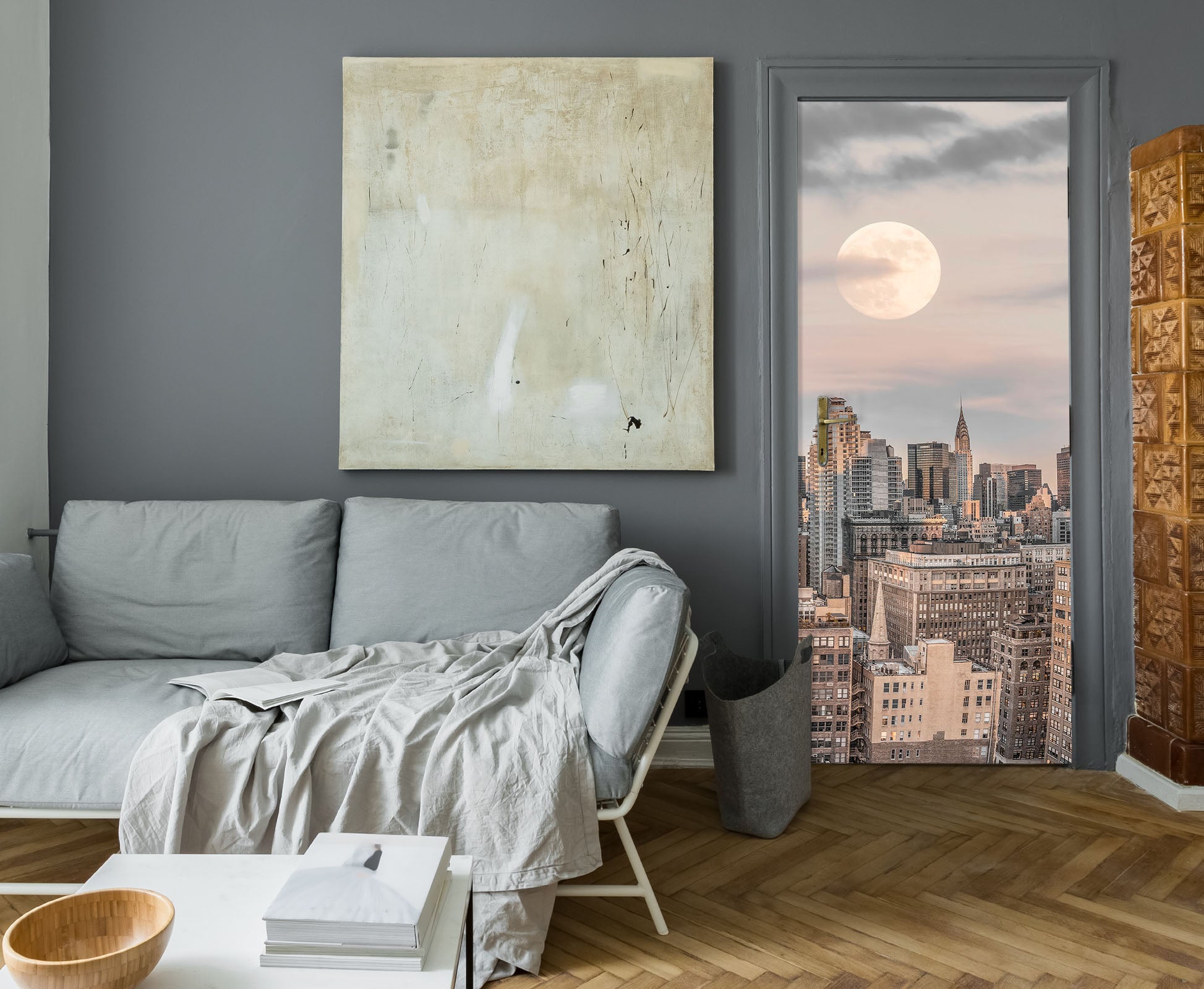 3D Bright Moon 5041 Assaf Frank Door Mural