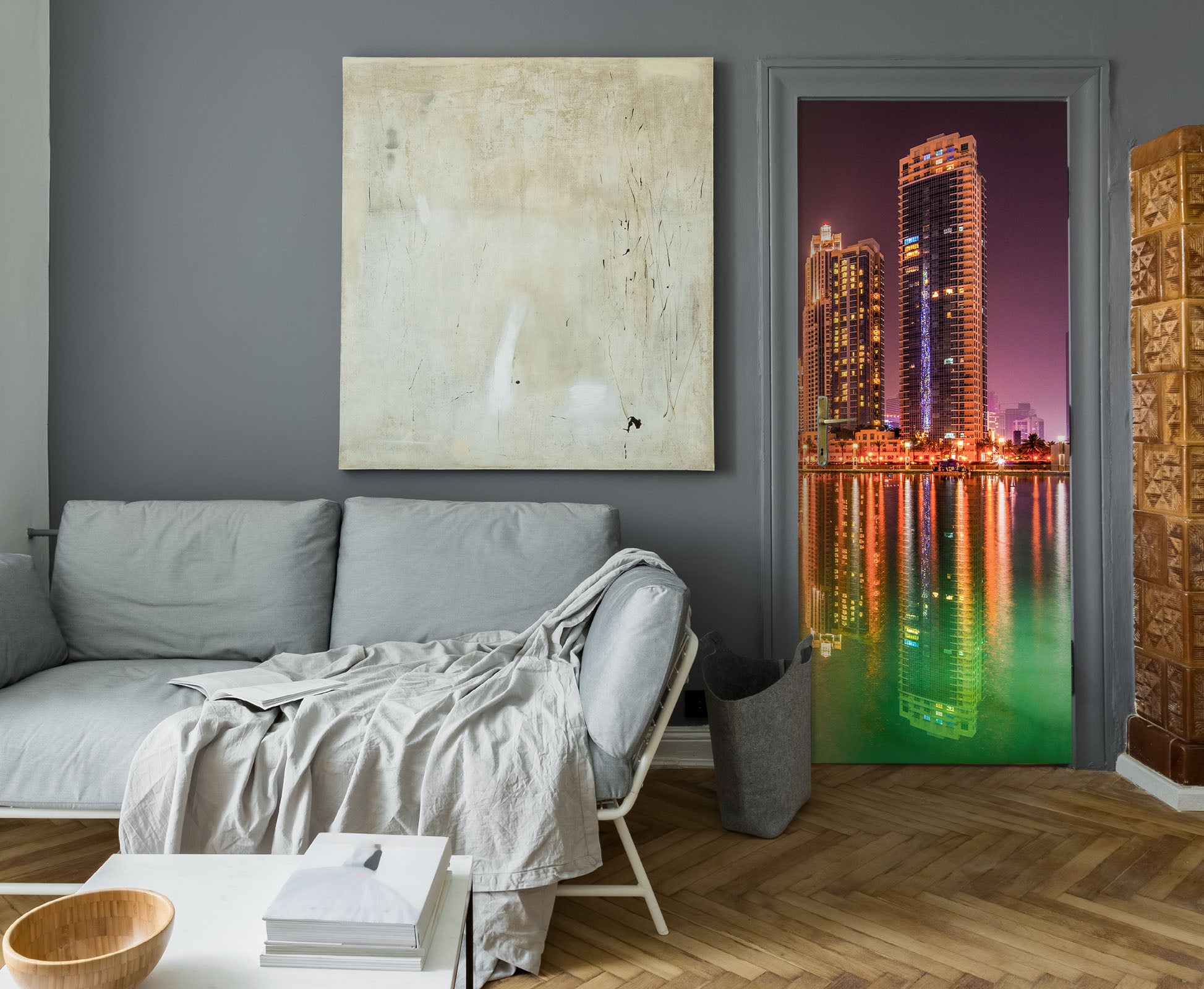 3D Building River Shadow 11467 Marco Carmassi Door Mural