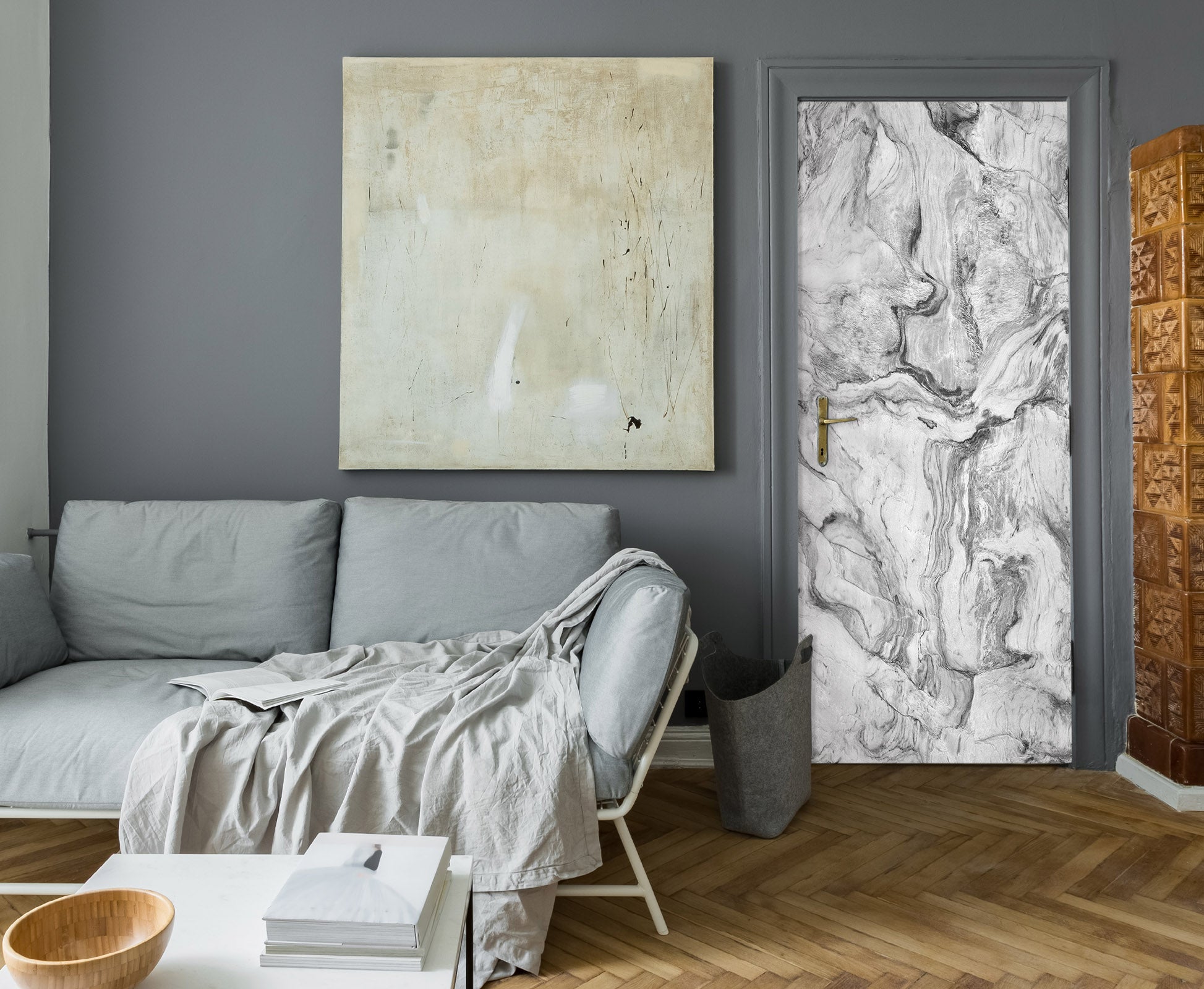 3D Marble Pattern 21187 Door Mural