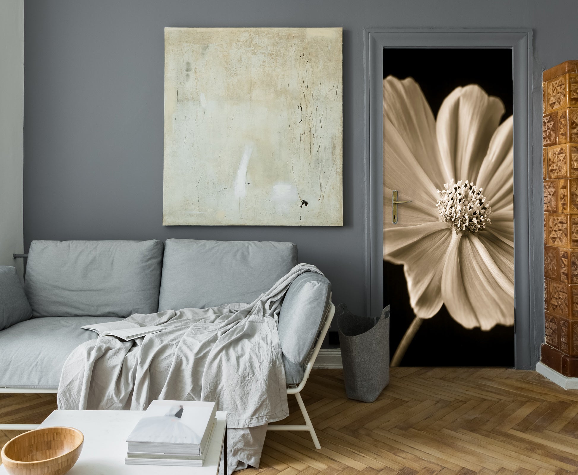 3D Modern Flowers 5016 Assaf Frank Door Mural