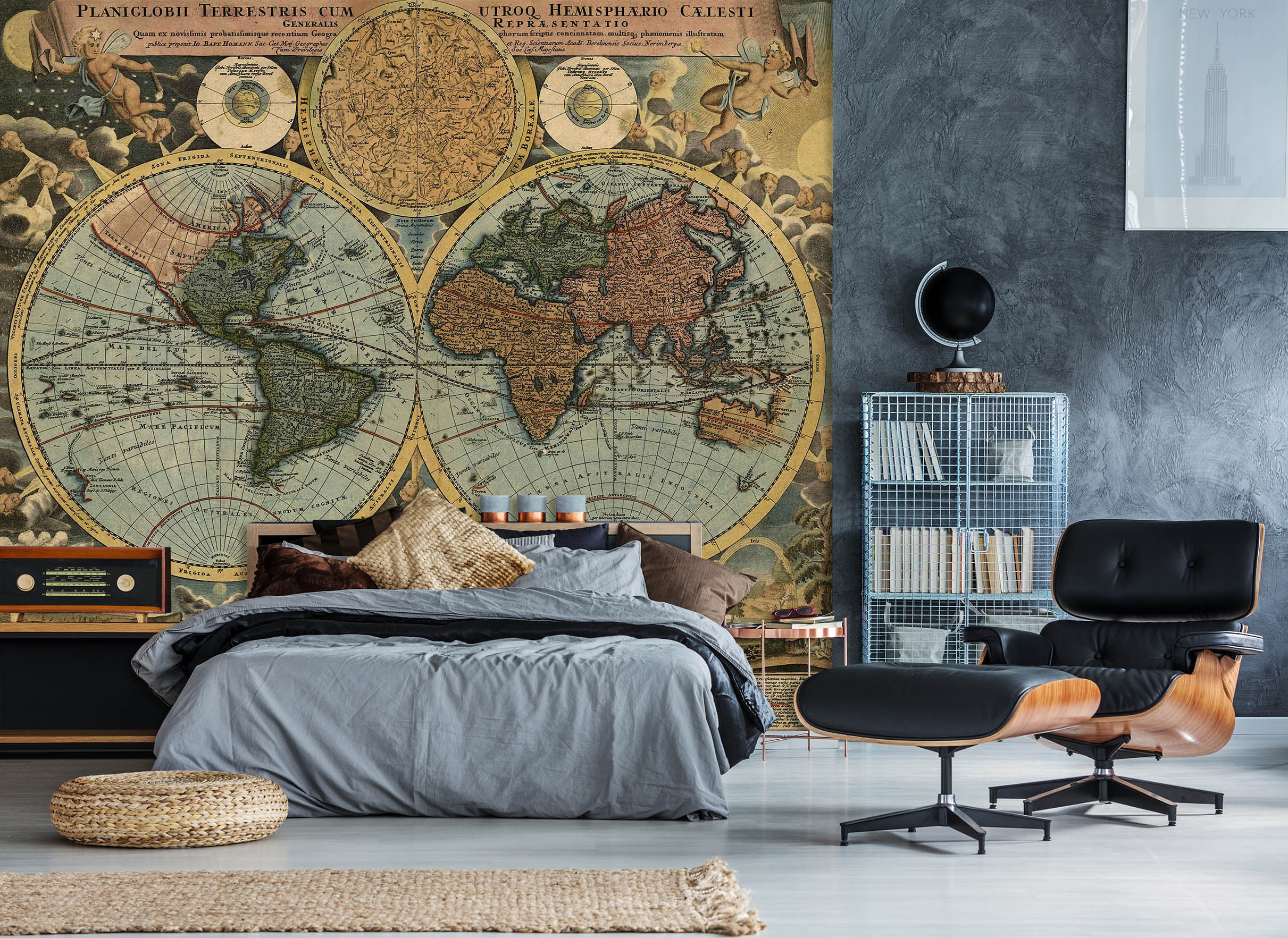 3D Painted Lines 2020 World Map Wall Murals