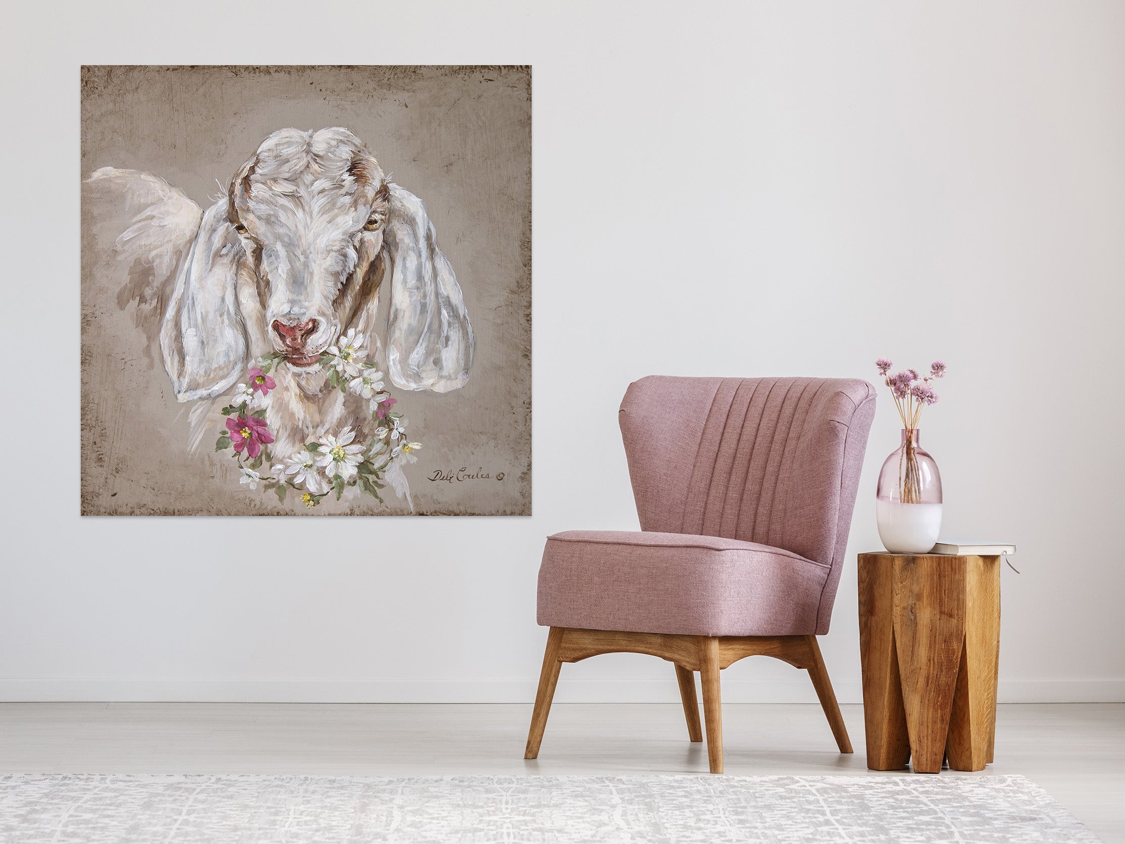 3D Lop-Eared Sheep Wreath 065 Debi Coules Wall Sticker