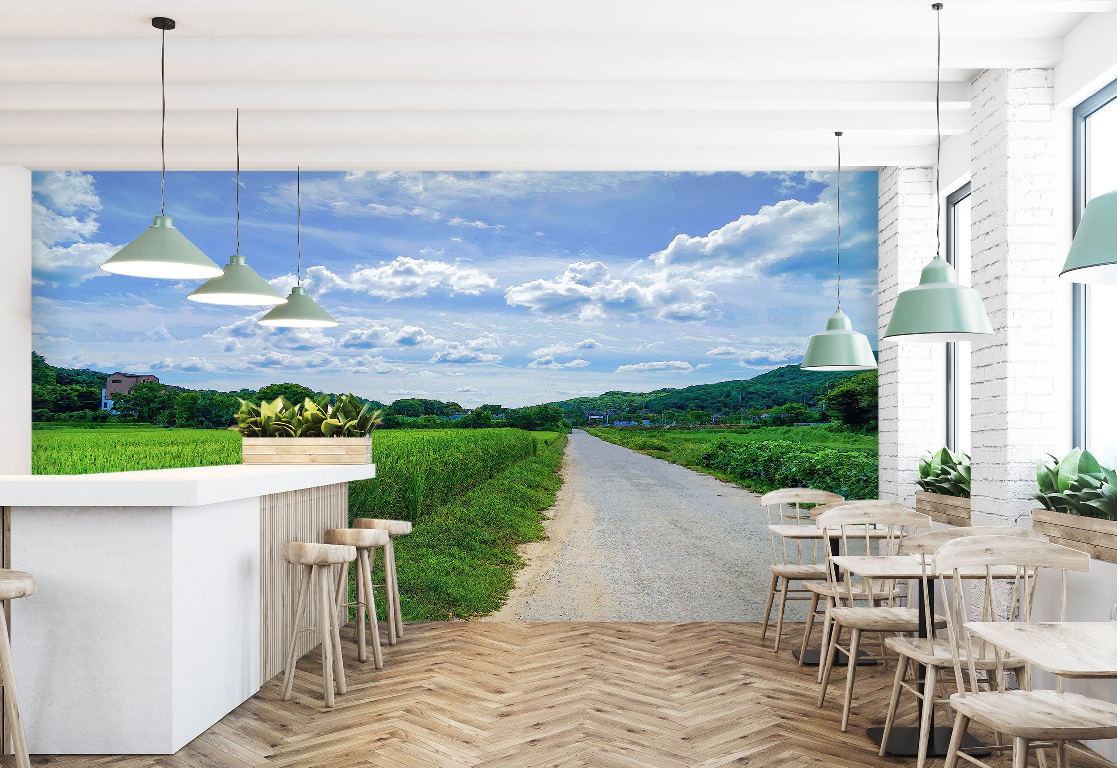 3D Sky Grass Path 9174 Alius Herb Wall Mural Wall Murals