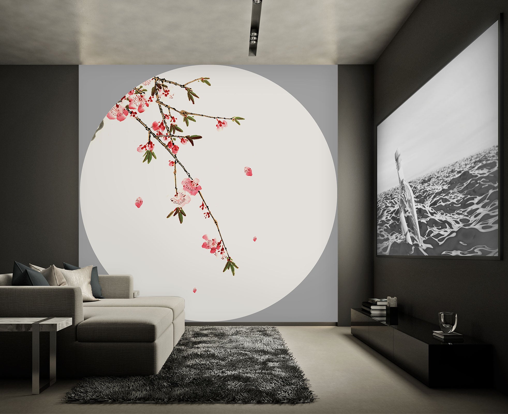 3D Peach Blossom Opening 003 Wall Murals