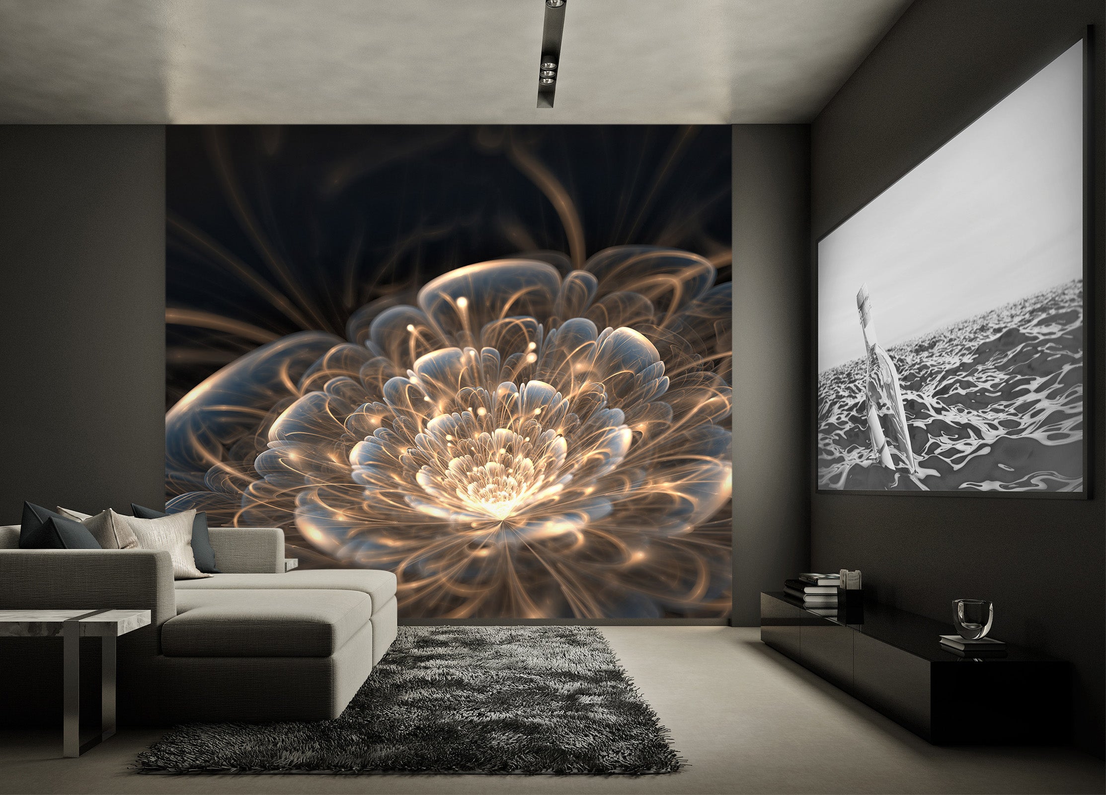 3D Light Lotus 2021 Wall Murals