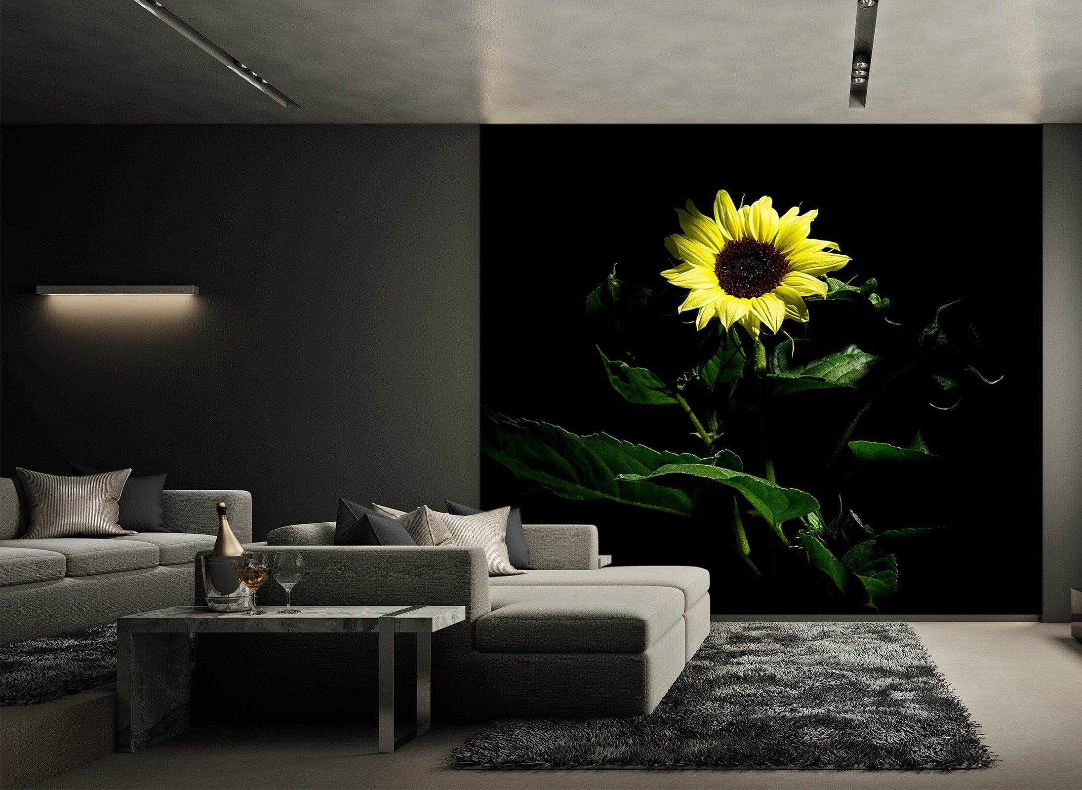 3D Dark Sunflower 125 Kathy Barefield Wall Mural Wall Murals Wallpaper AJ Wallpaper 2 