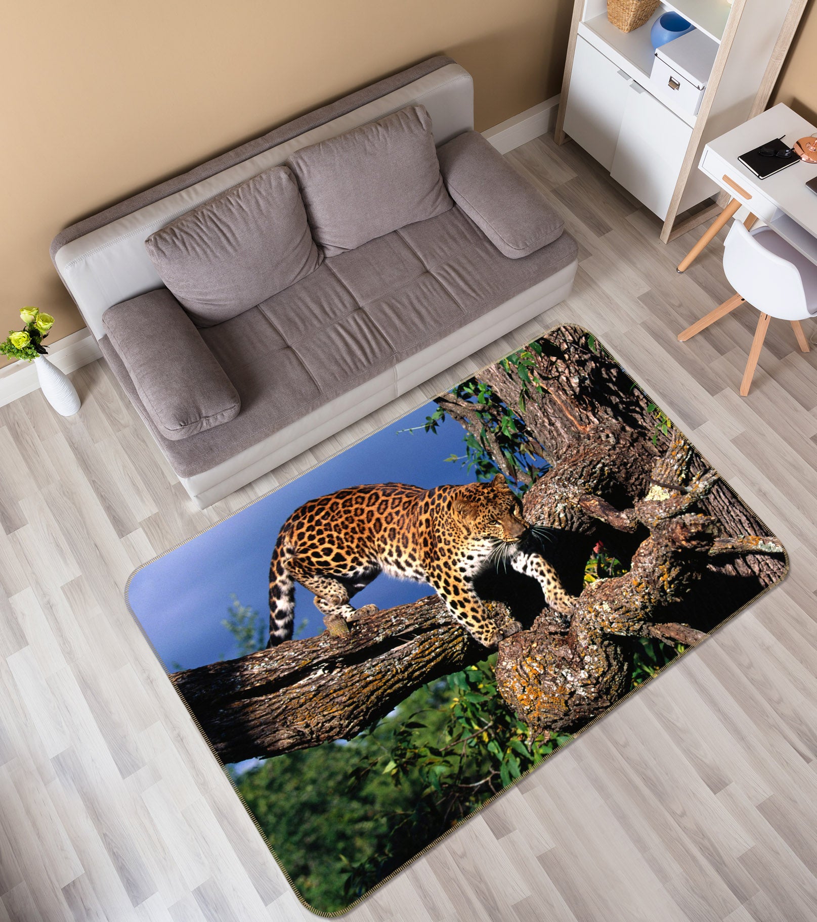 3D Leopard 68223 Animal Non Slip Rug Mat