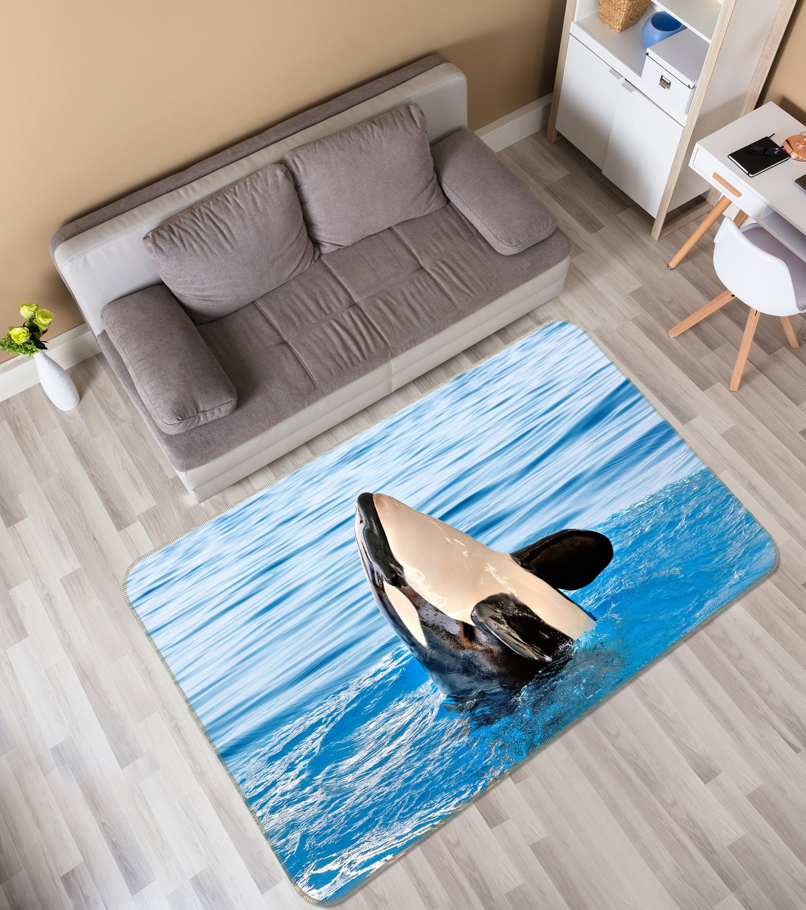 3D Whale 38174 Animal Non Slip Rug Mat