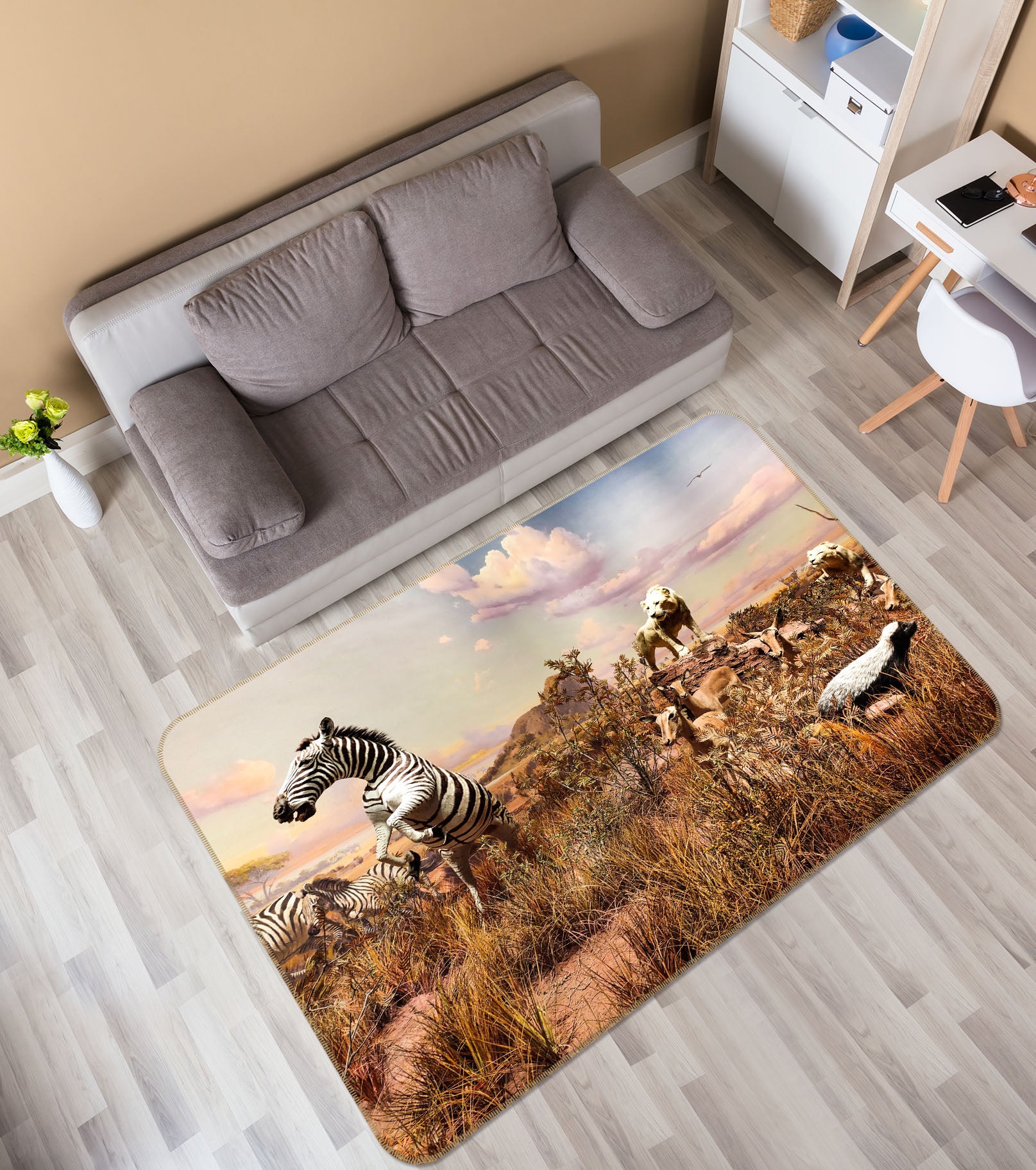 3D Zebra 68215 Animal Non Slip Rug Mat