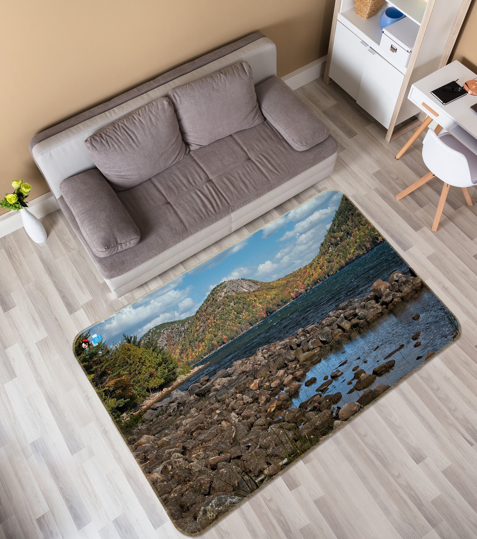 3D River Water 62049 Kathy Barefield Rug Non Slip Rug Mat