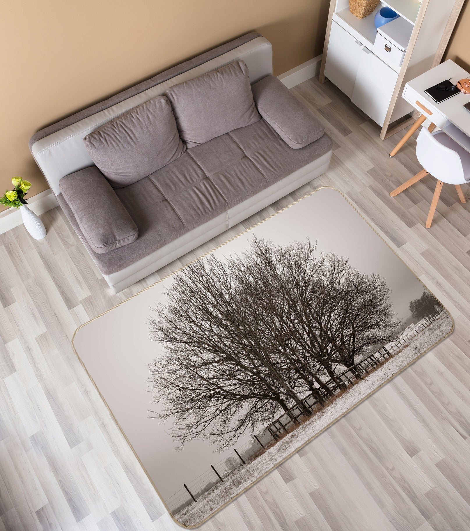 3D Dead Tree 140 Assaf Frank Rug Non Slip Rug Mat