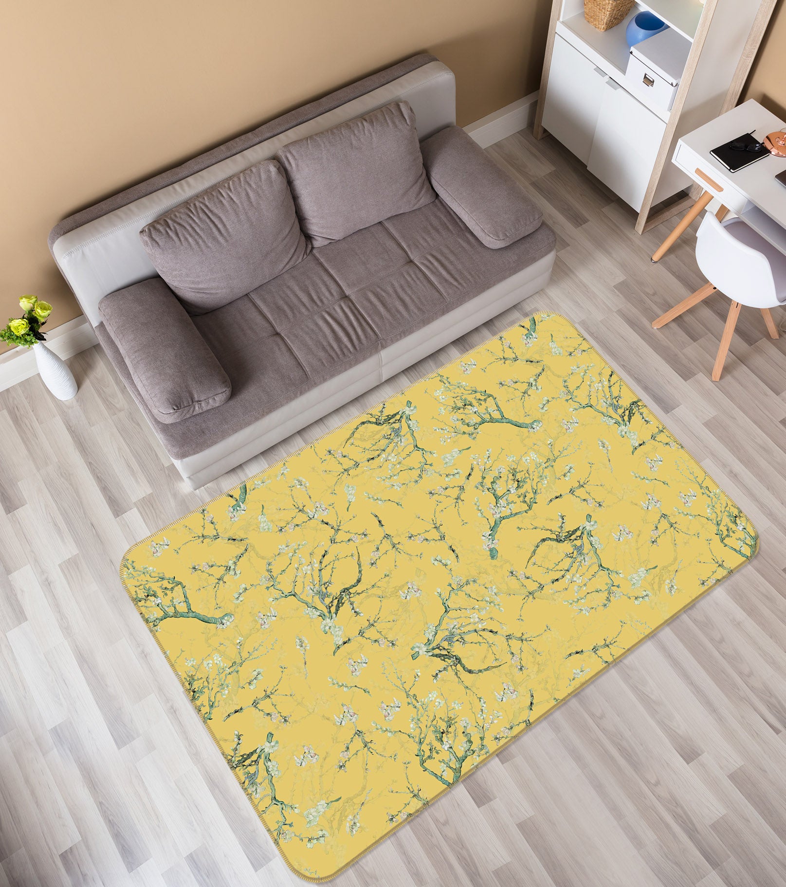 3D Green Leaf 149 Uta Naumann Rug Non Slip Rug Mat