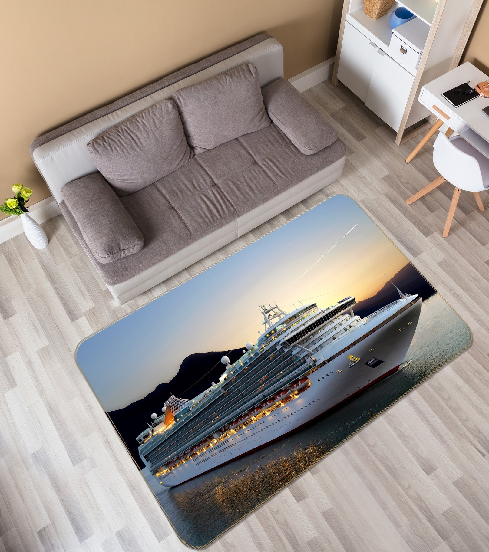 3D Steamship 68087 Vehicle Non Slip Rug Mat