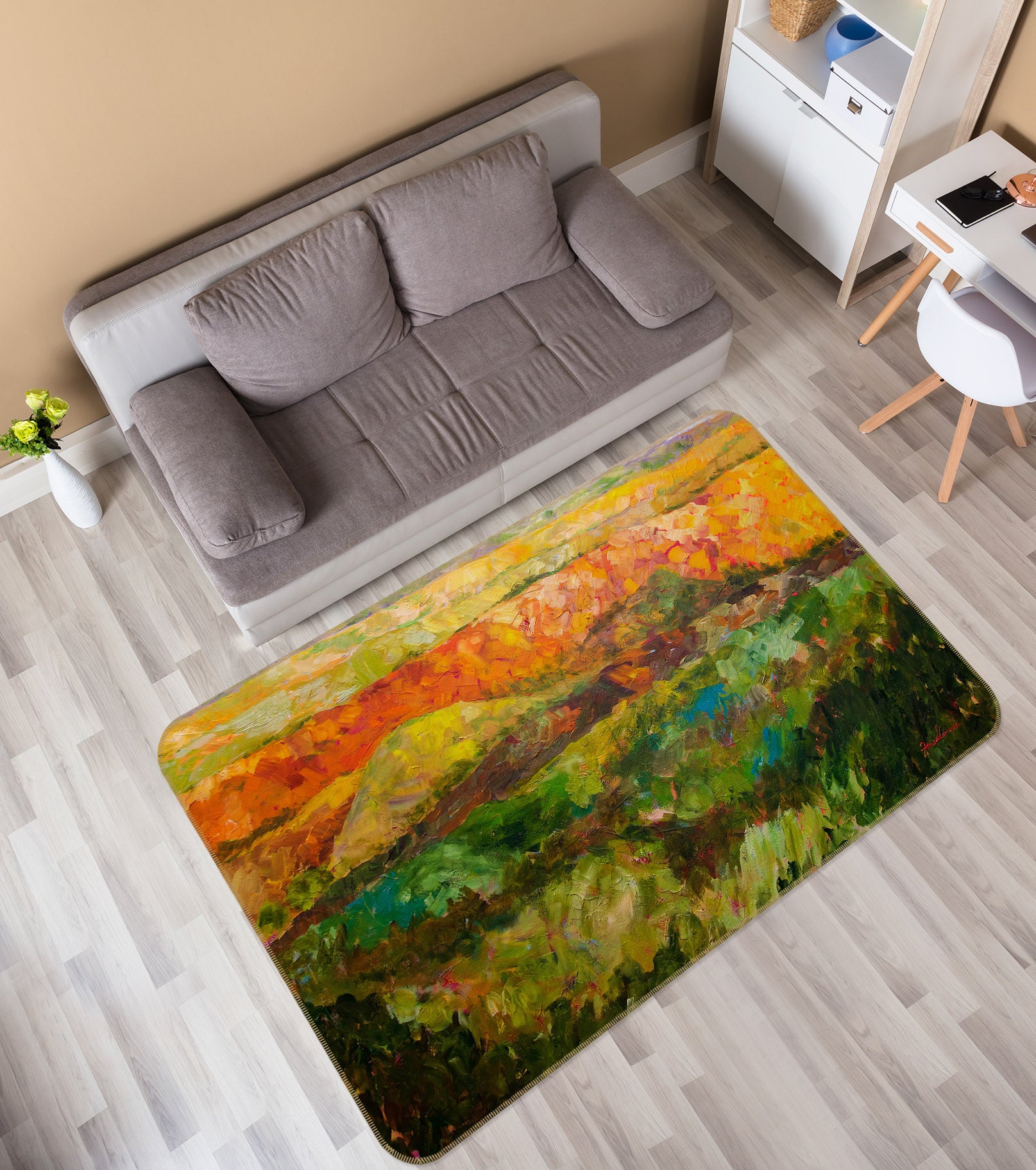 3D Grassland Plant 1018 Allan P. Friedlander Rug Non Slip Rug Mat