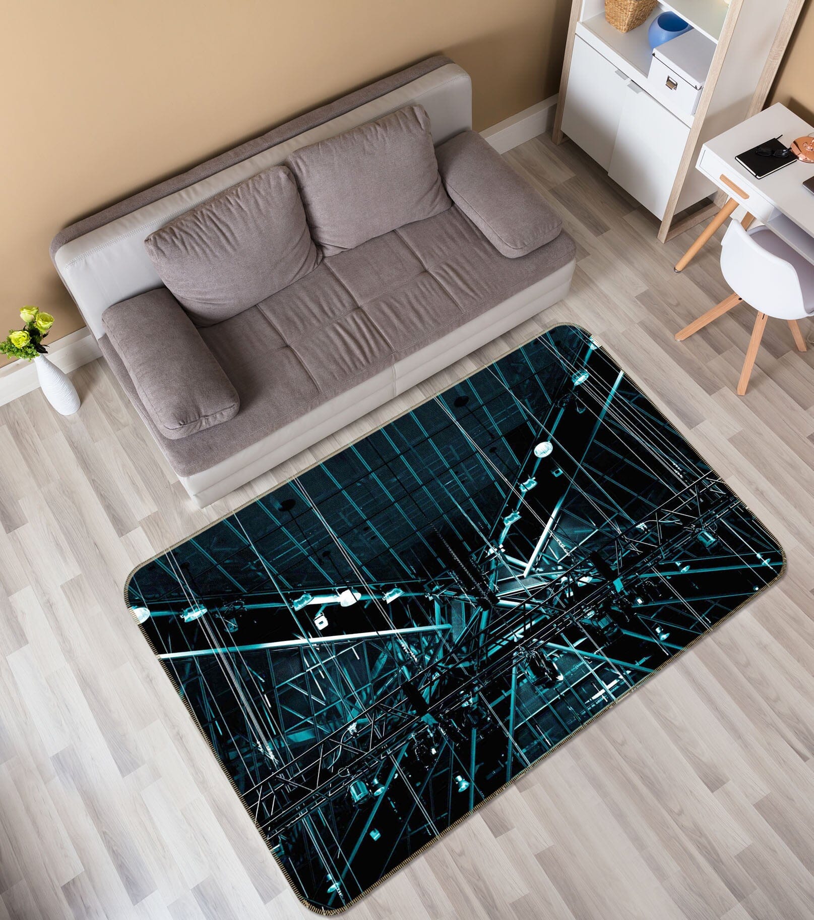 3D Steel Fence 1009 Noirblanc777 Rug Non Slip Rug Mat Mat AJ Creativity Home 