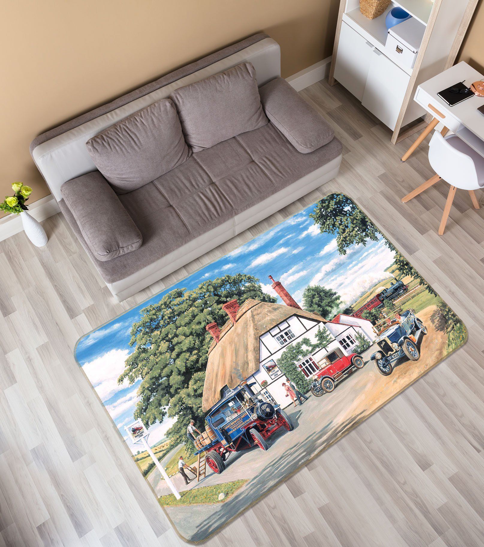 3D Build House 1069 Trevor Mitchell Rug Non Slip Rug Mat Mat AJ Creativity Home 